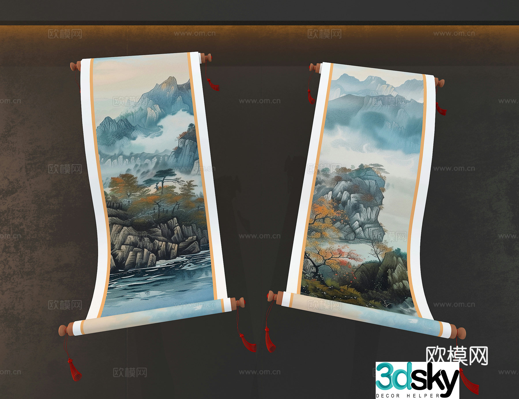 Landscape scroll 3d model
