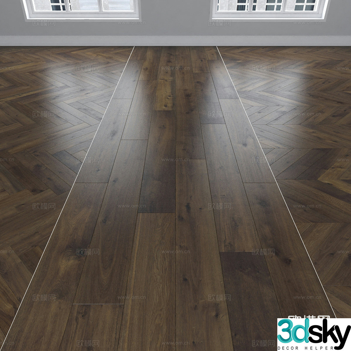 Wasabi wooden floor I-shaped wooden floor Herringbone wooden floor Fish bone wooden floor B&B 3D model