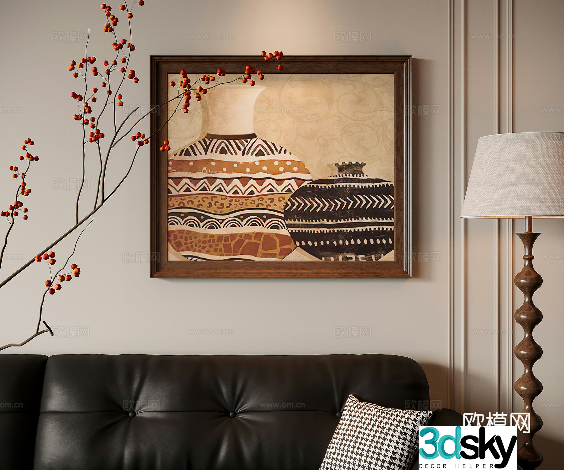 French medieval style decorative painting 3D model