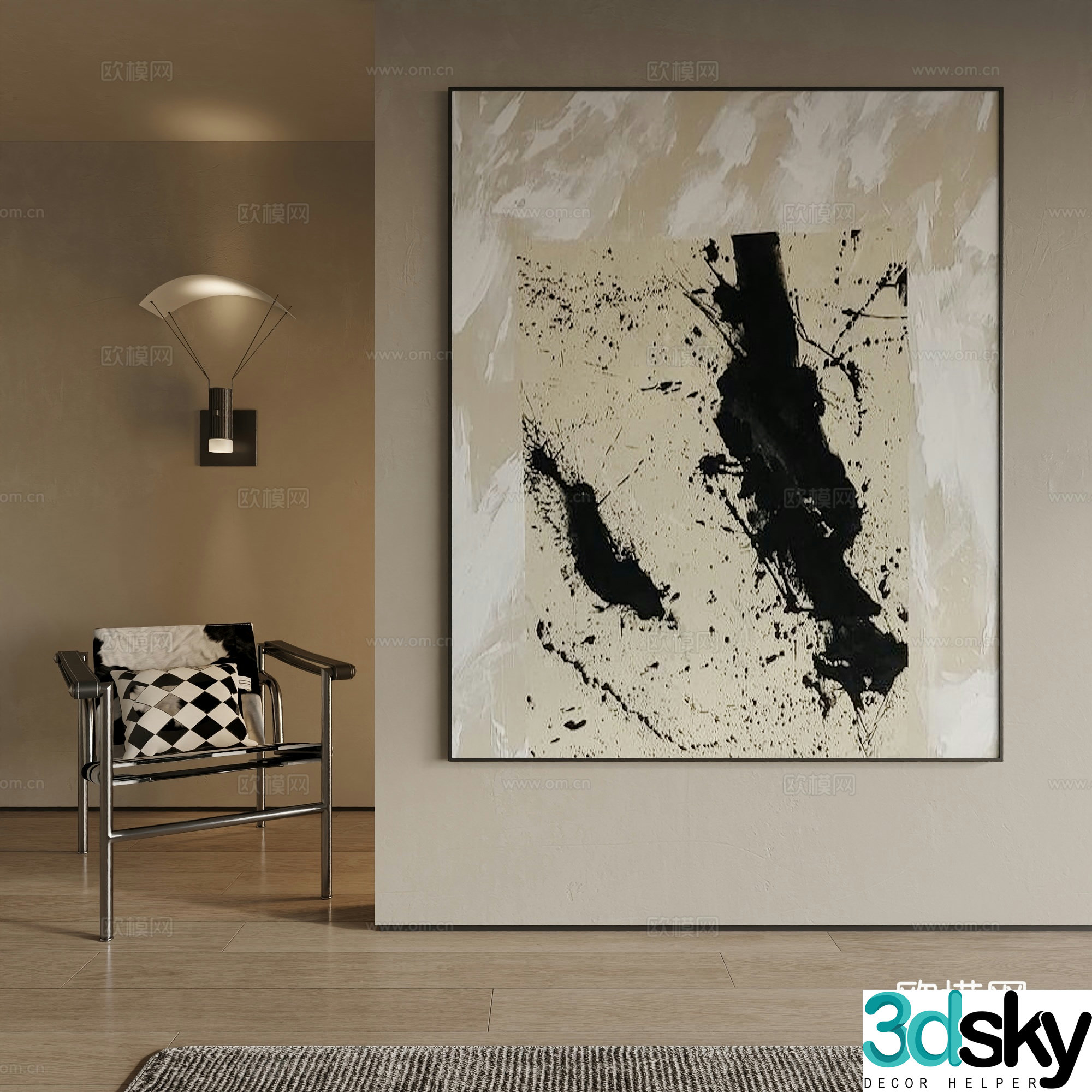 Modern decorative painting 3d model