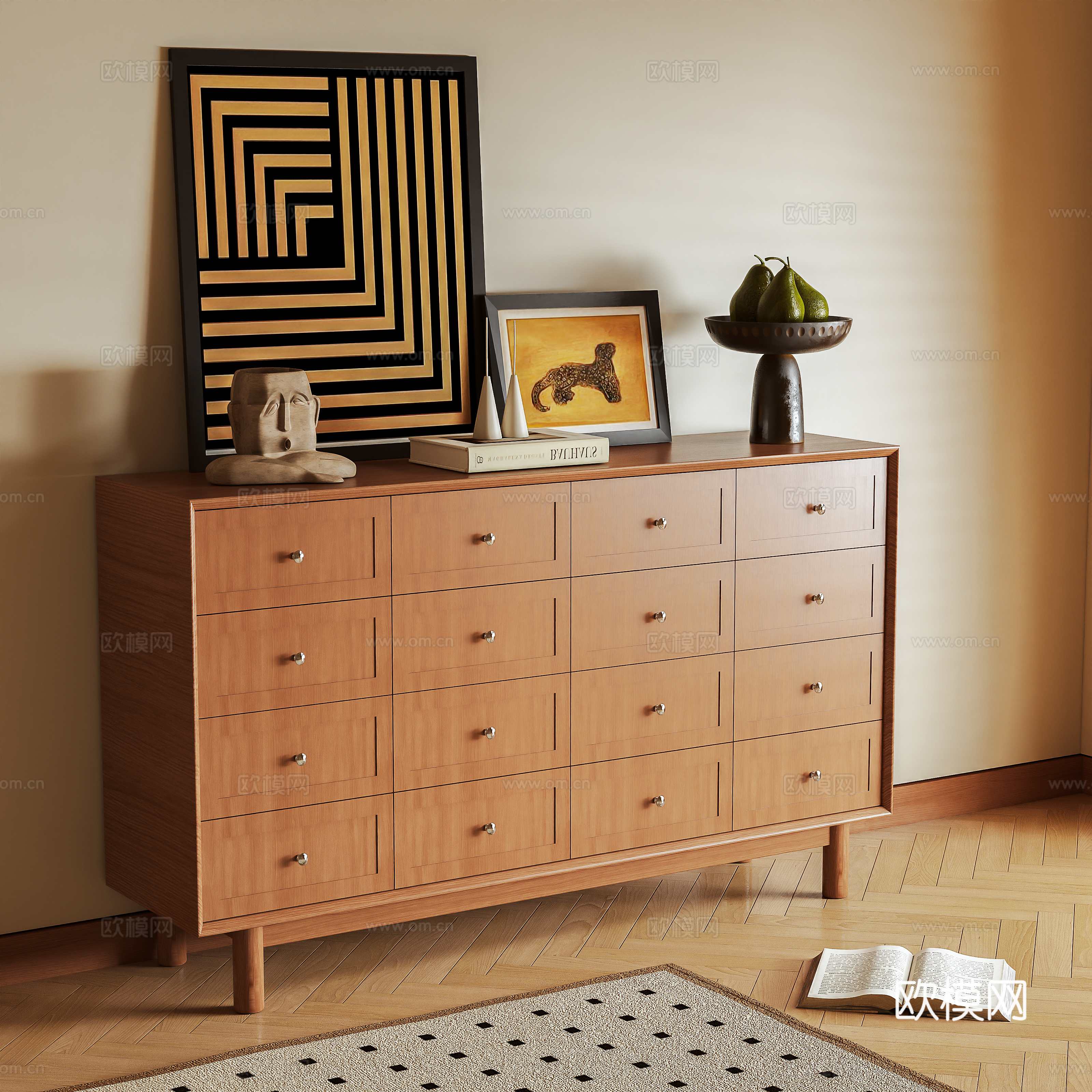 Log wind storage cabinet 3d model