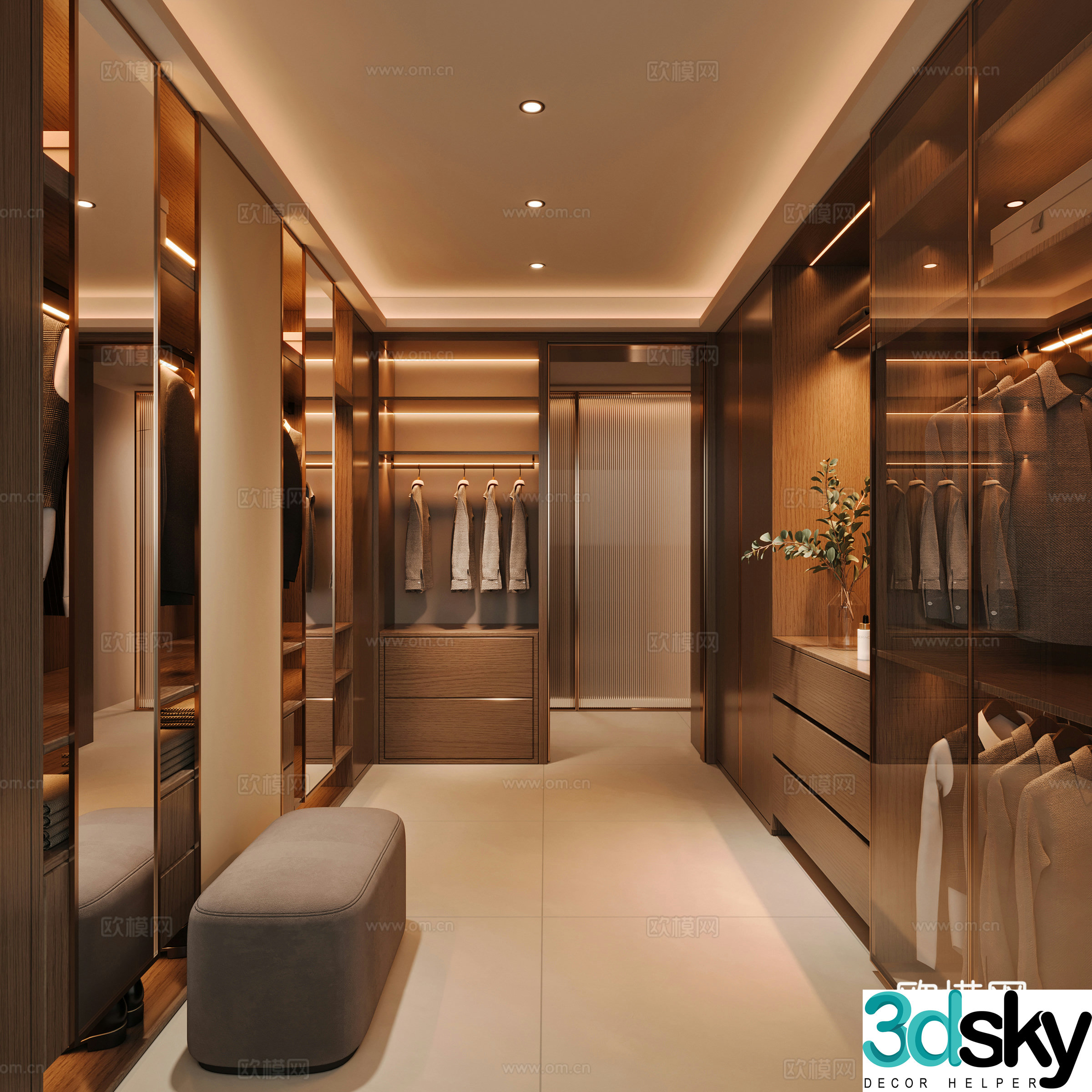 Modern cloakroom 3d model
