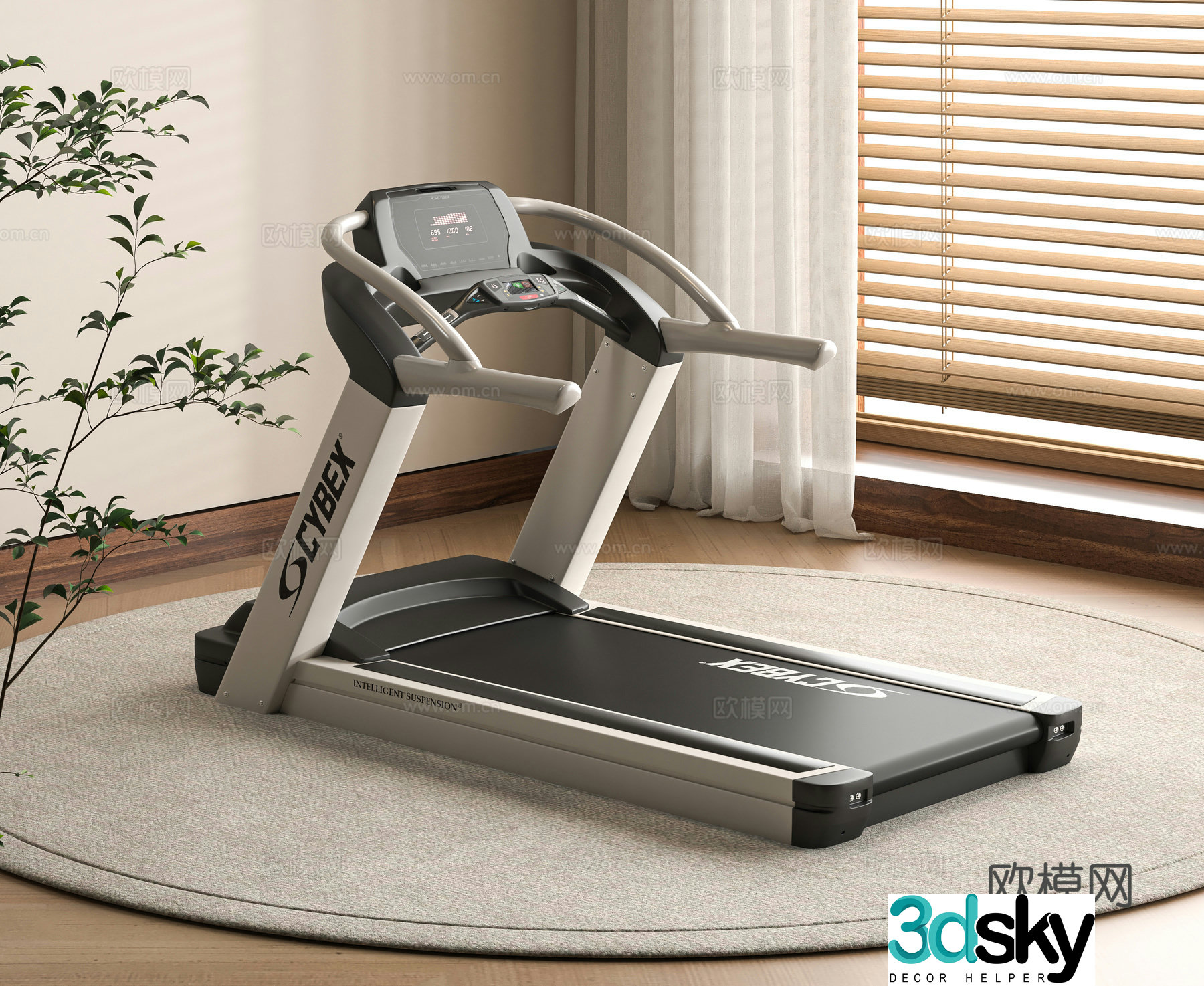 Modern treadmill 3d model