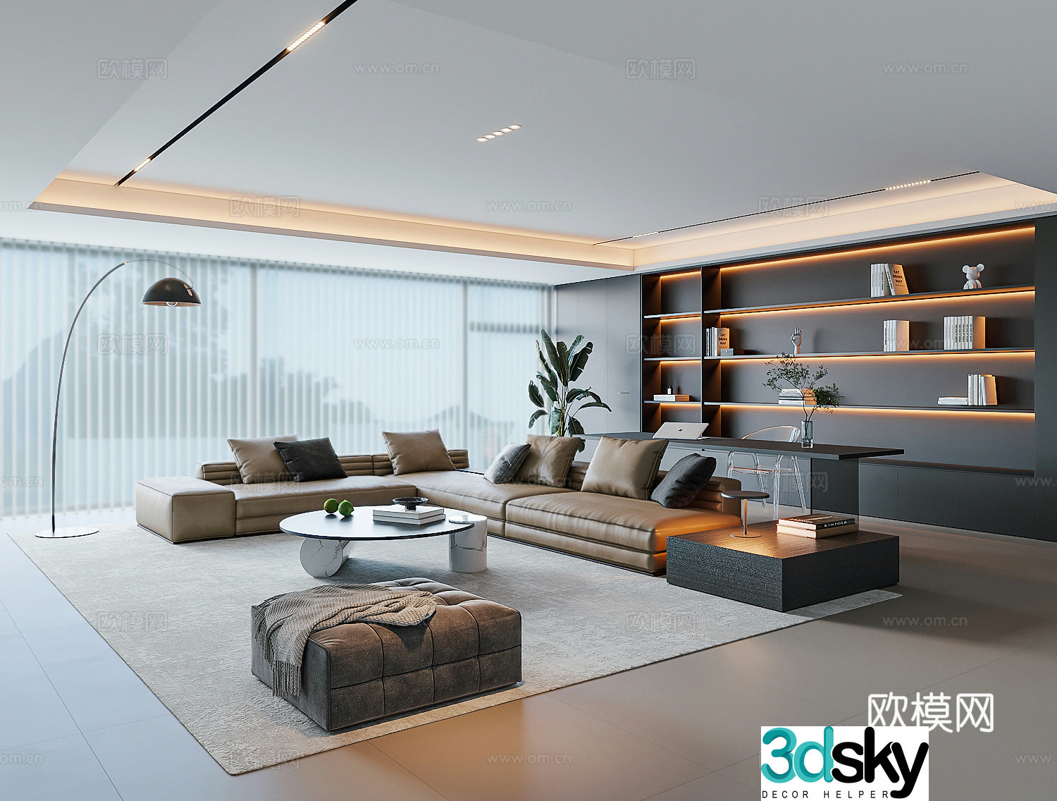 Modern Italian living room 3d model