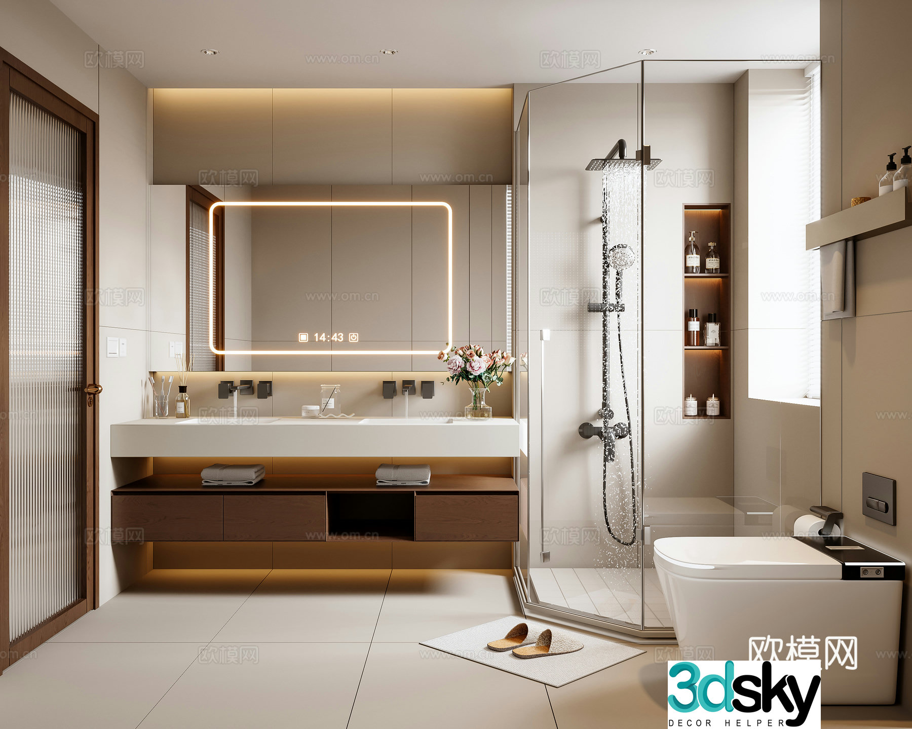 Middle-aged bathroom 3D model