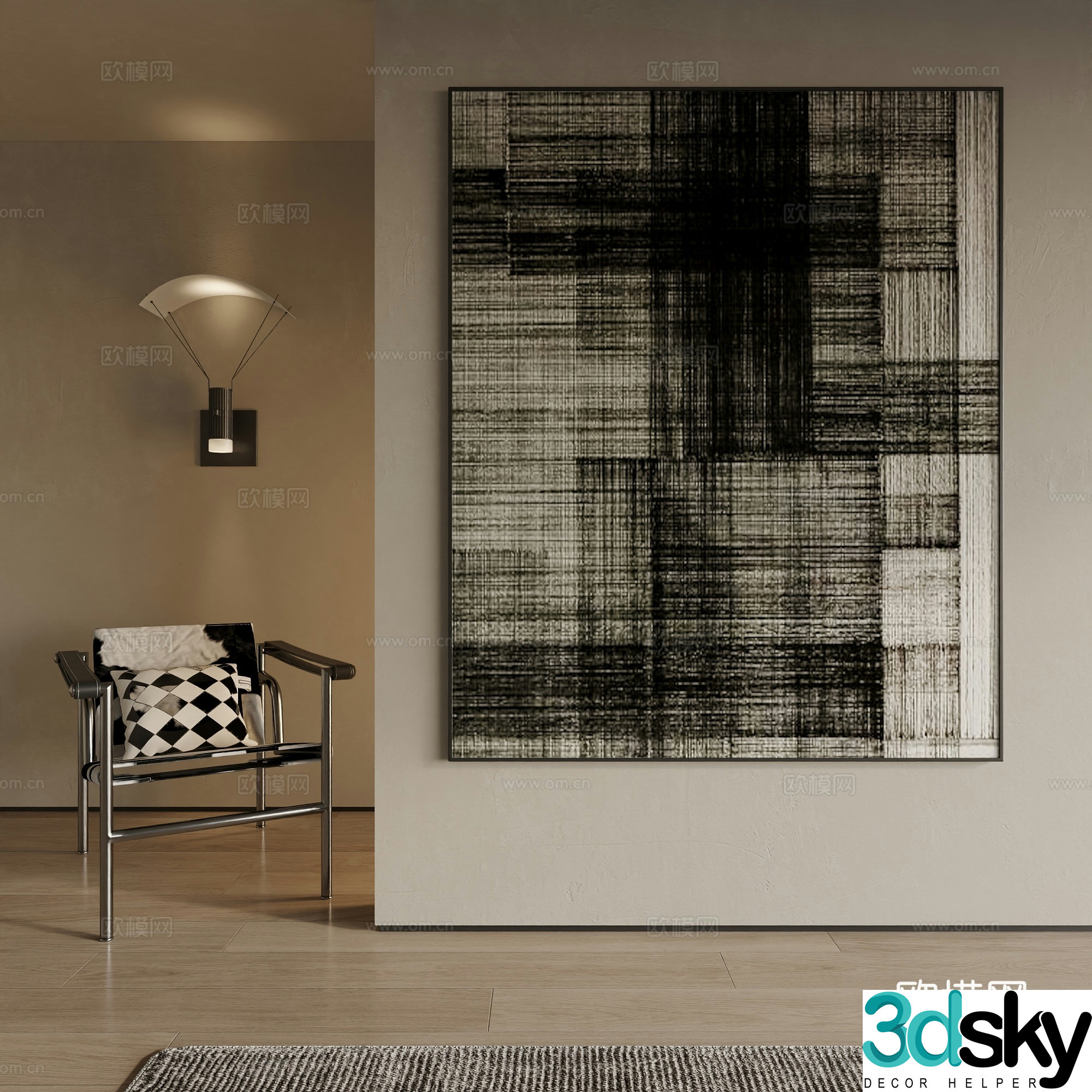 Modern decorative painting 3d model