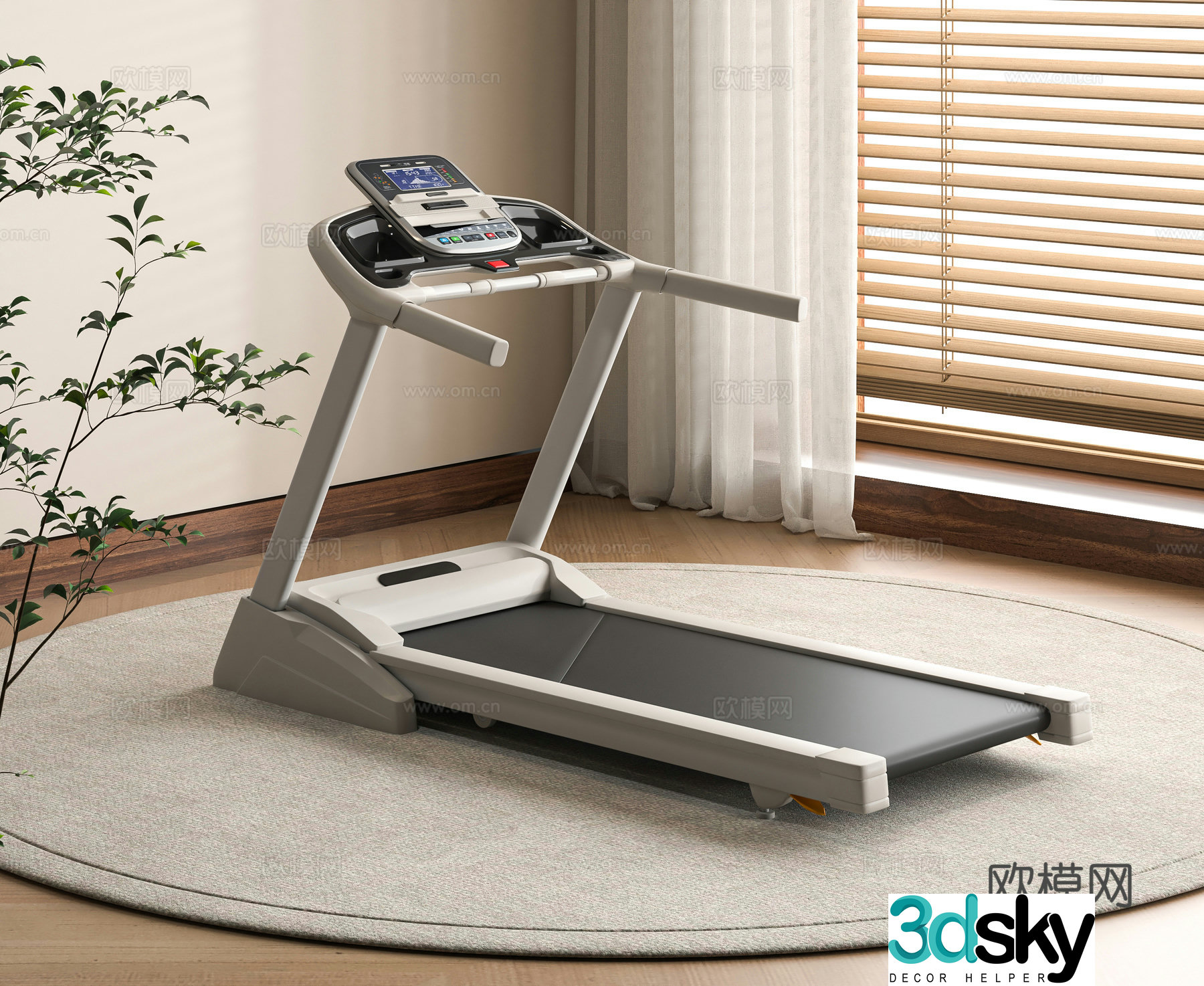 Modern treadmill 3d model