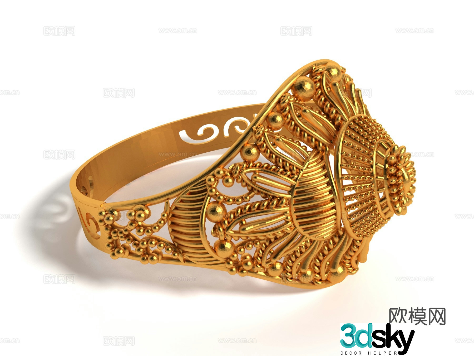Modern style gold ring 3d model