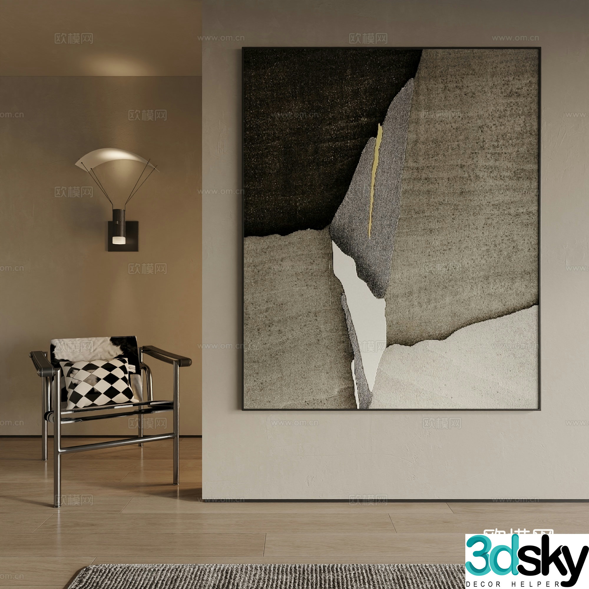 Modern decorative painting 3d model