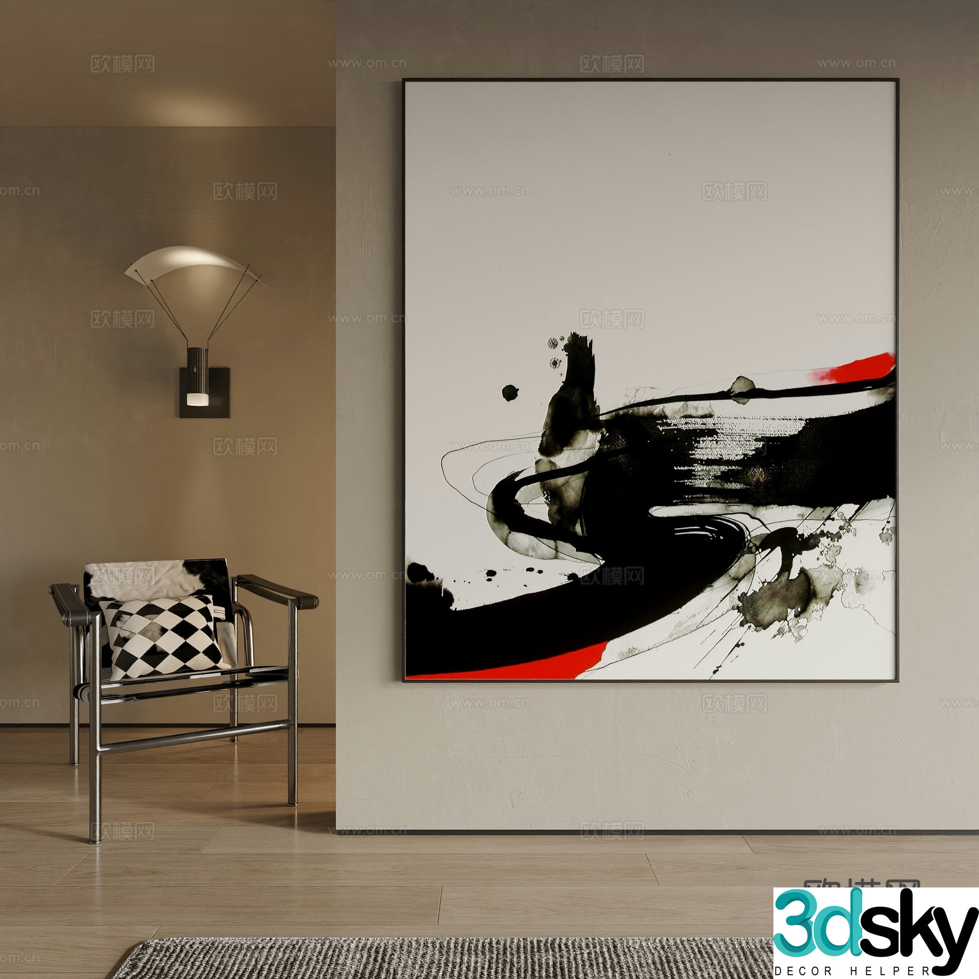 Modern decorative painting 3d model
