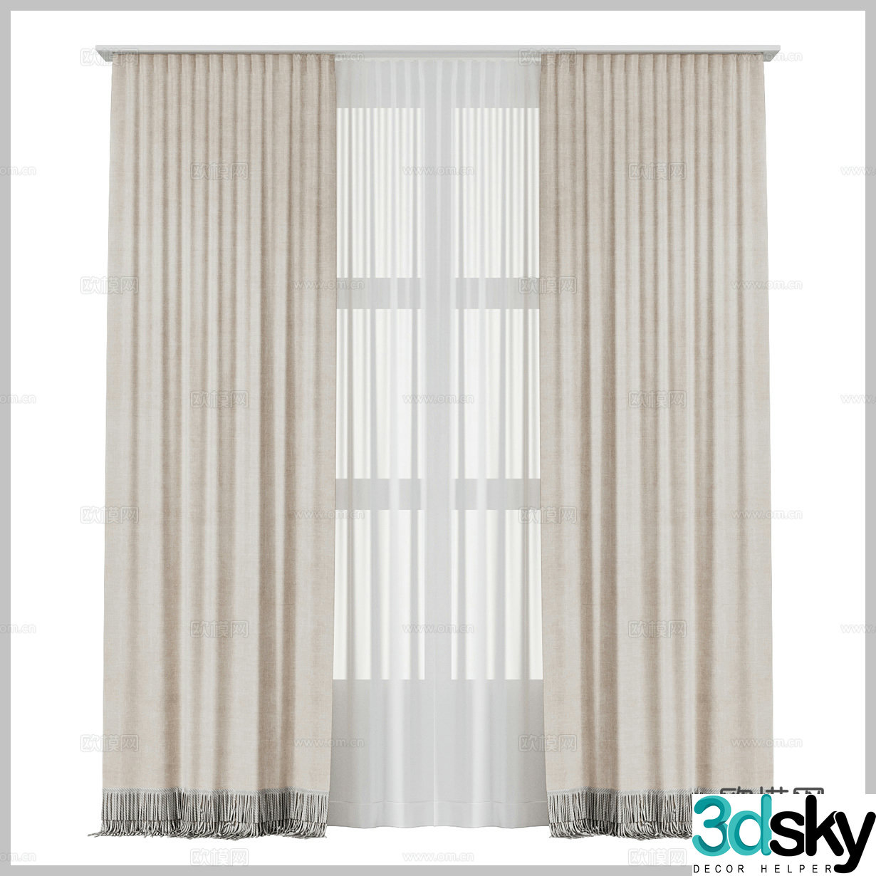 Fabric curtains cloth curtains gauze curtains wasaki curtains door curtains shower curtains gauze curtains 3D model