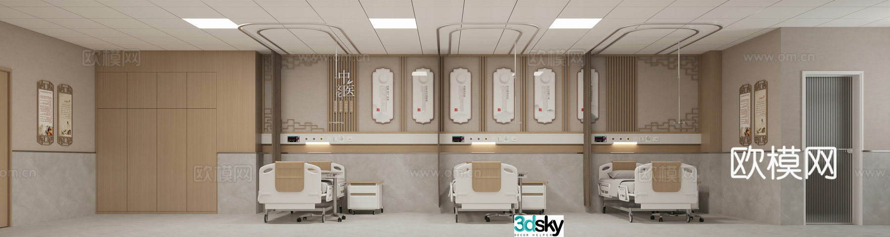 3D model of Chinese hospital ward
