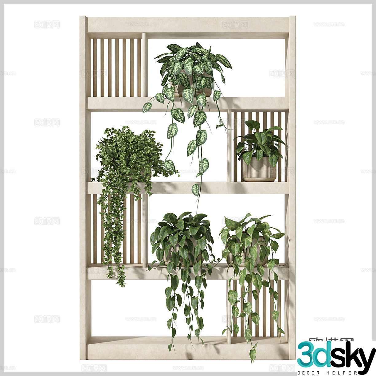 Flower stand B&B flower stand Outdoor flower stand Wasabi wind flower stand Potted green plants Hanging basket Ivy 3D model
