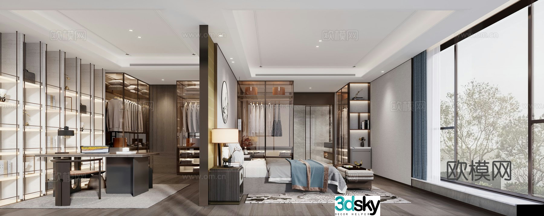 New Chinese bedroom 3D model