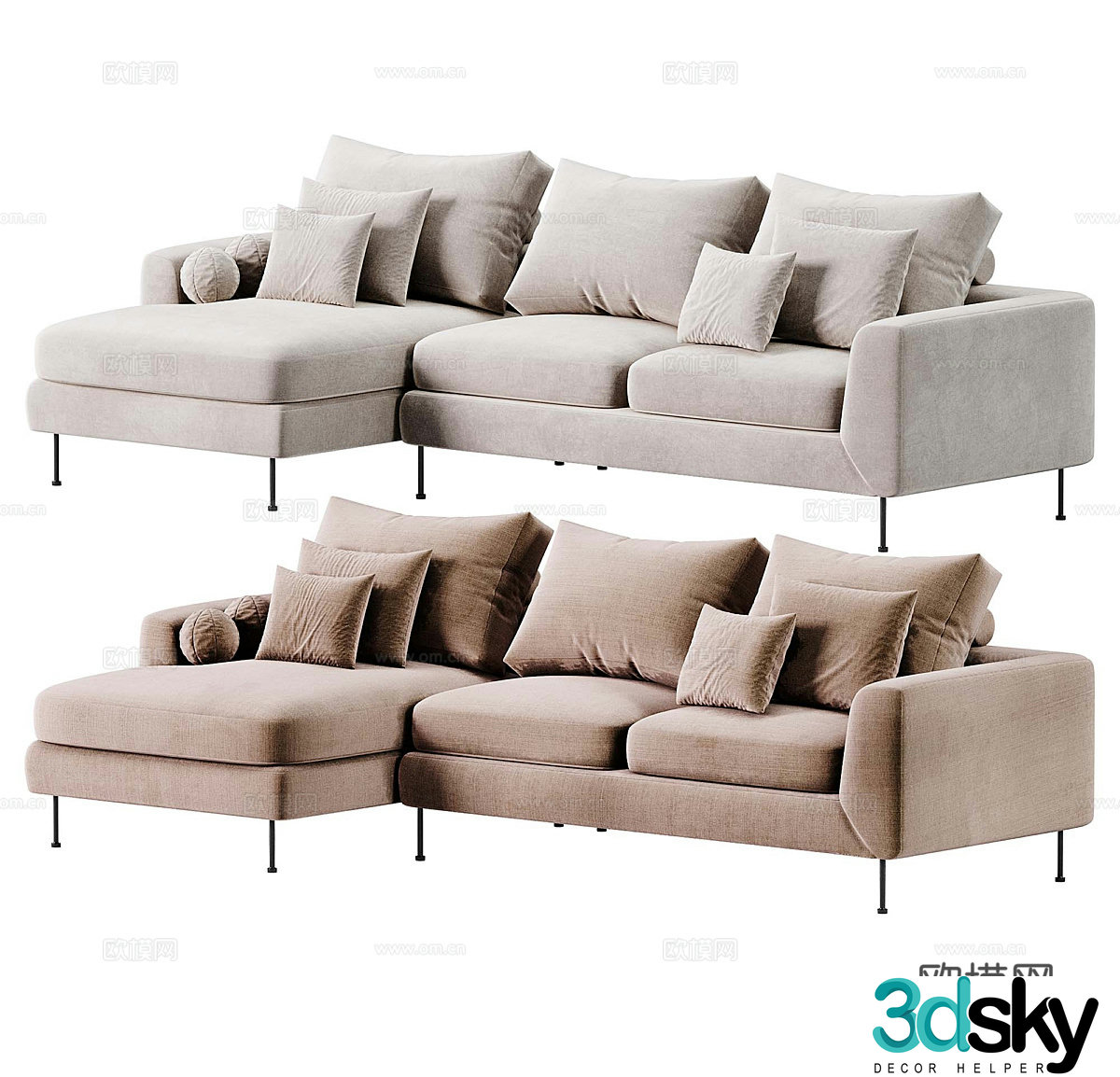 Sofa combination fabric sofa right angle sofa L-shaped sofa living room sofa office sofa 3d model