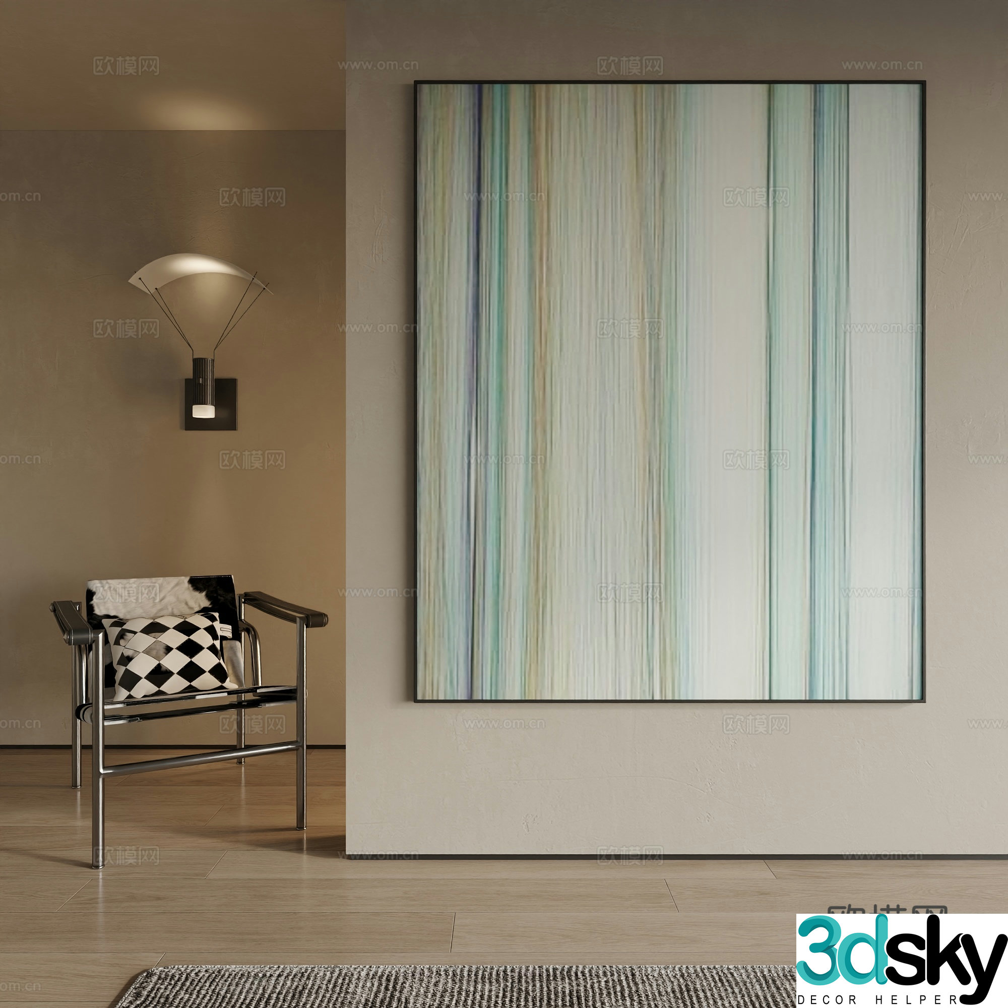 Modern decorative painting 3d model