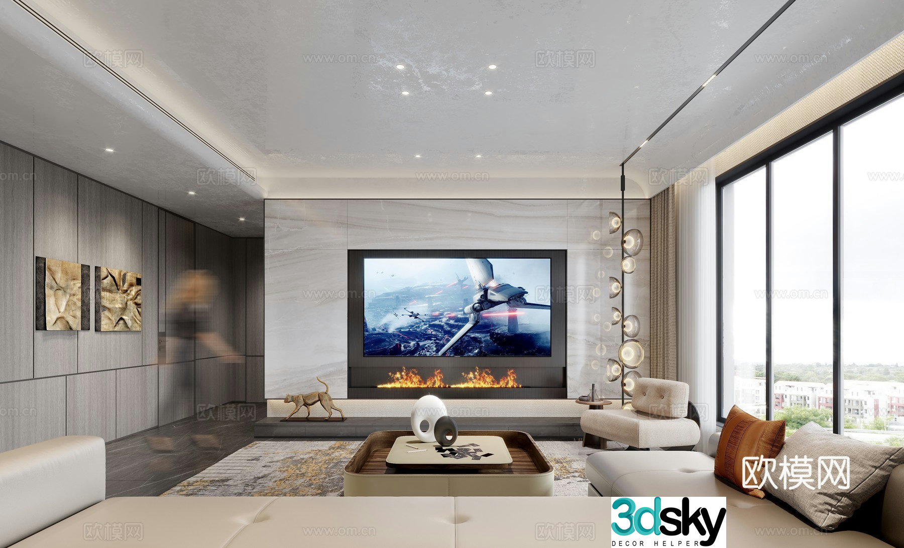 Modern living room 3d model