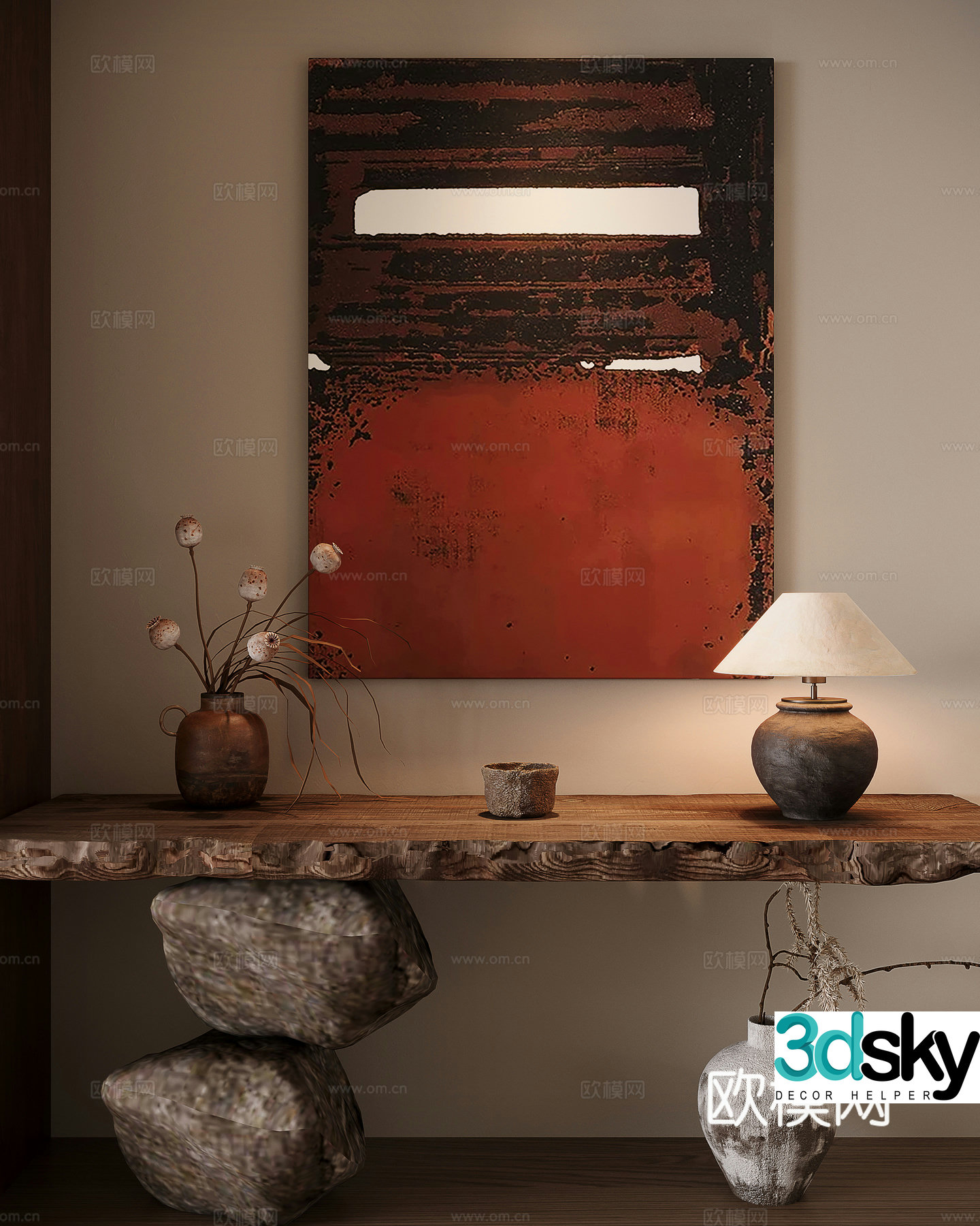 3D model of medieval style decorative painting