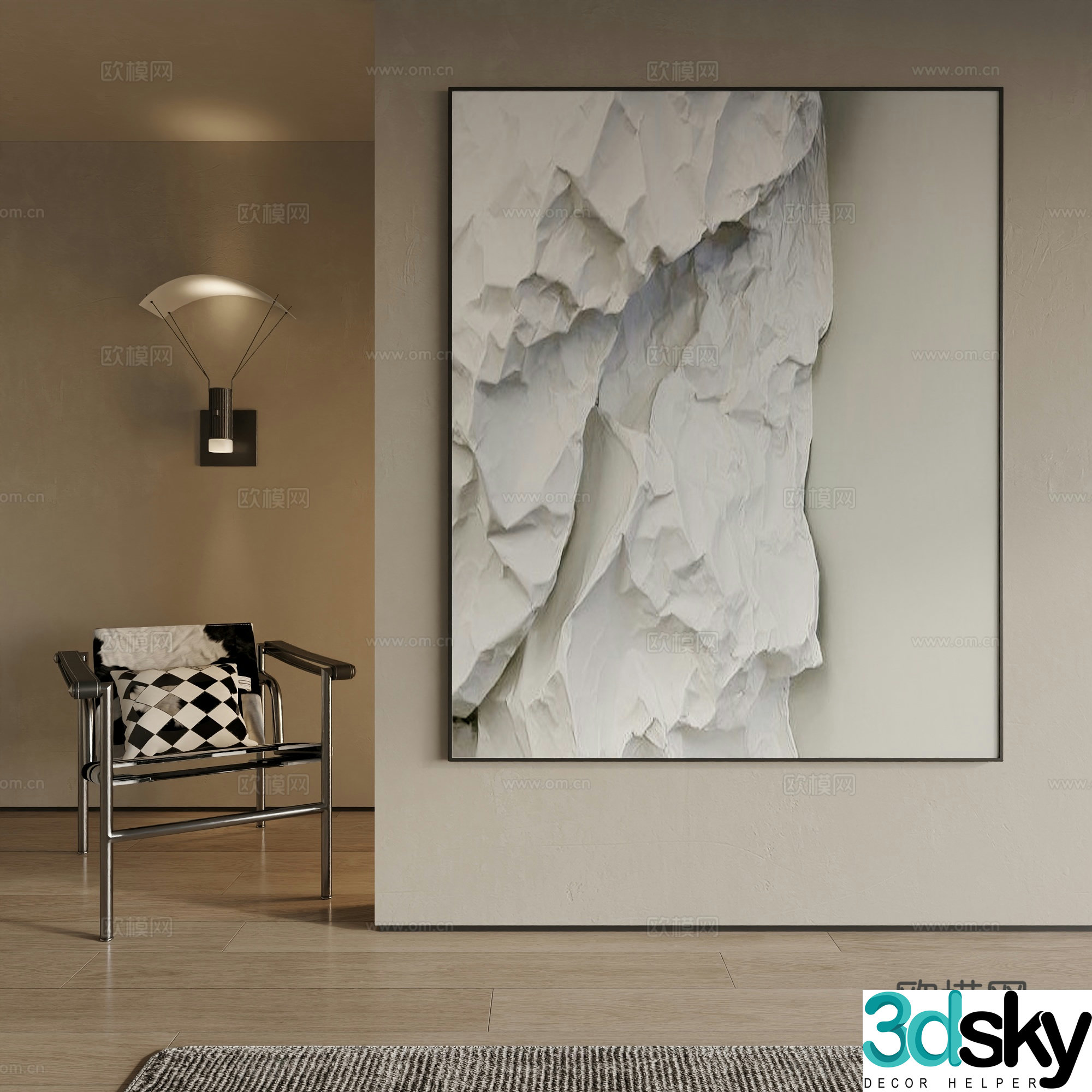 Modern decorative painting 3d model