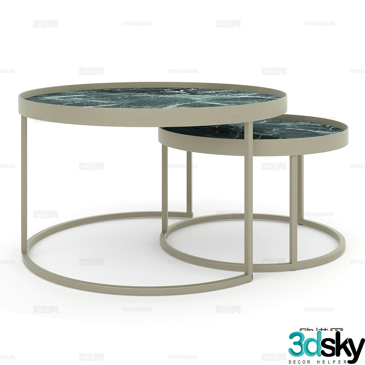 Modern simple light luxury tea table coffee table simple tea table round tea table 3D model