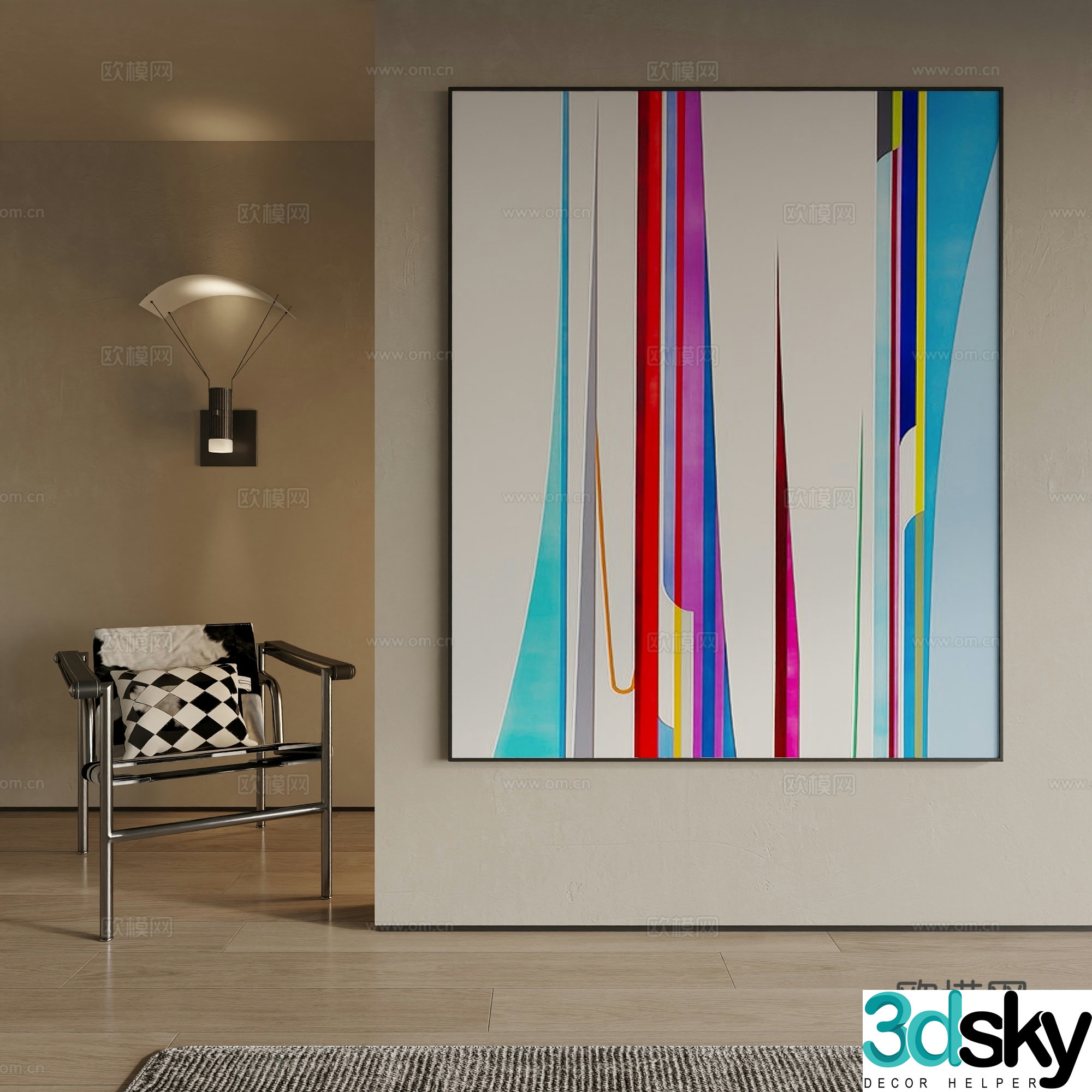 Modern decorative painting 3d model
