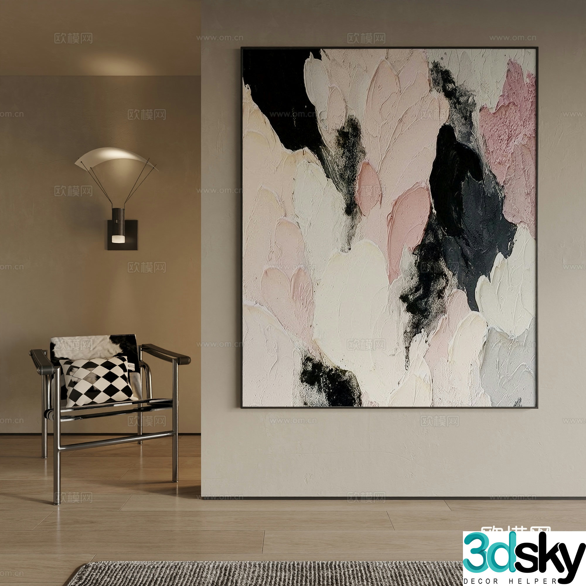 Modern decorative painting 3d model