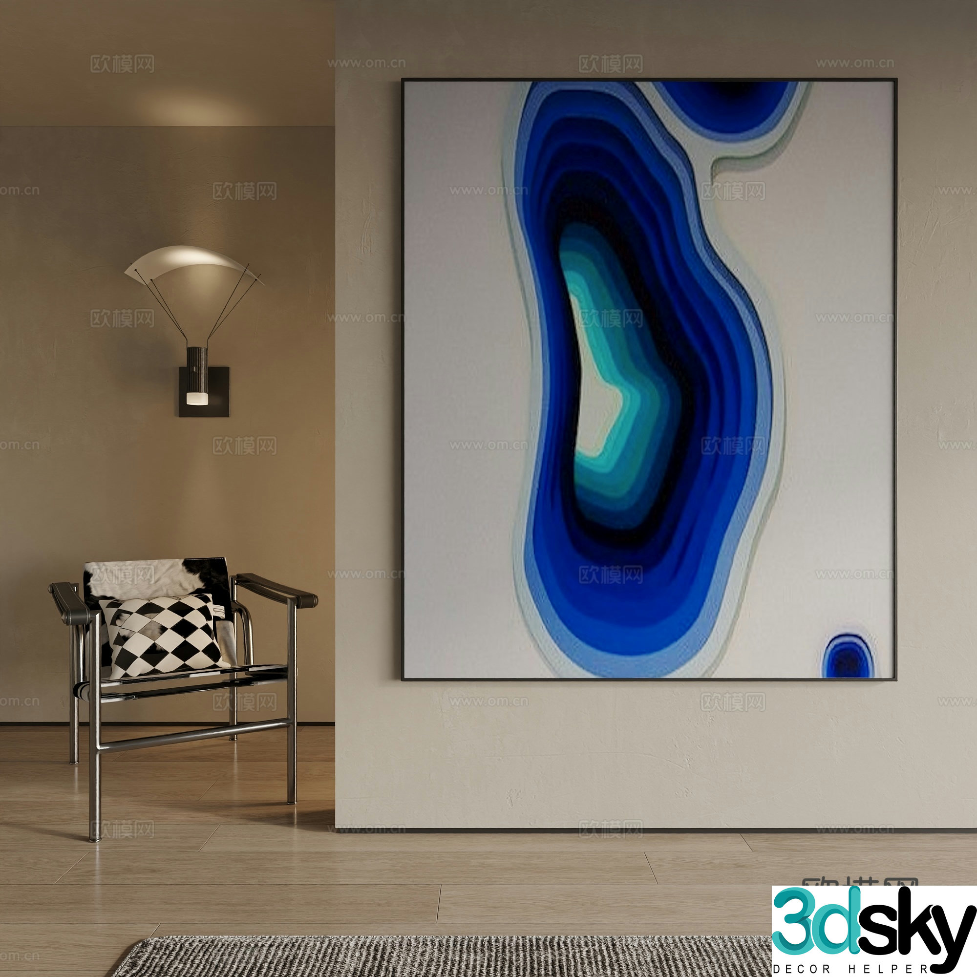 Modern decorative painting 3d model