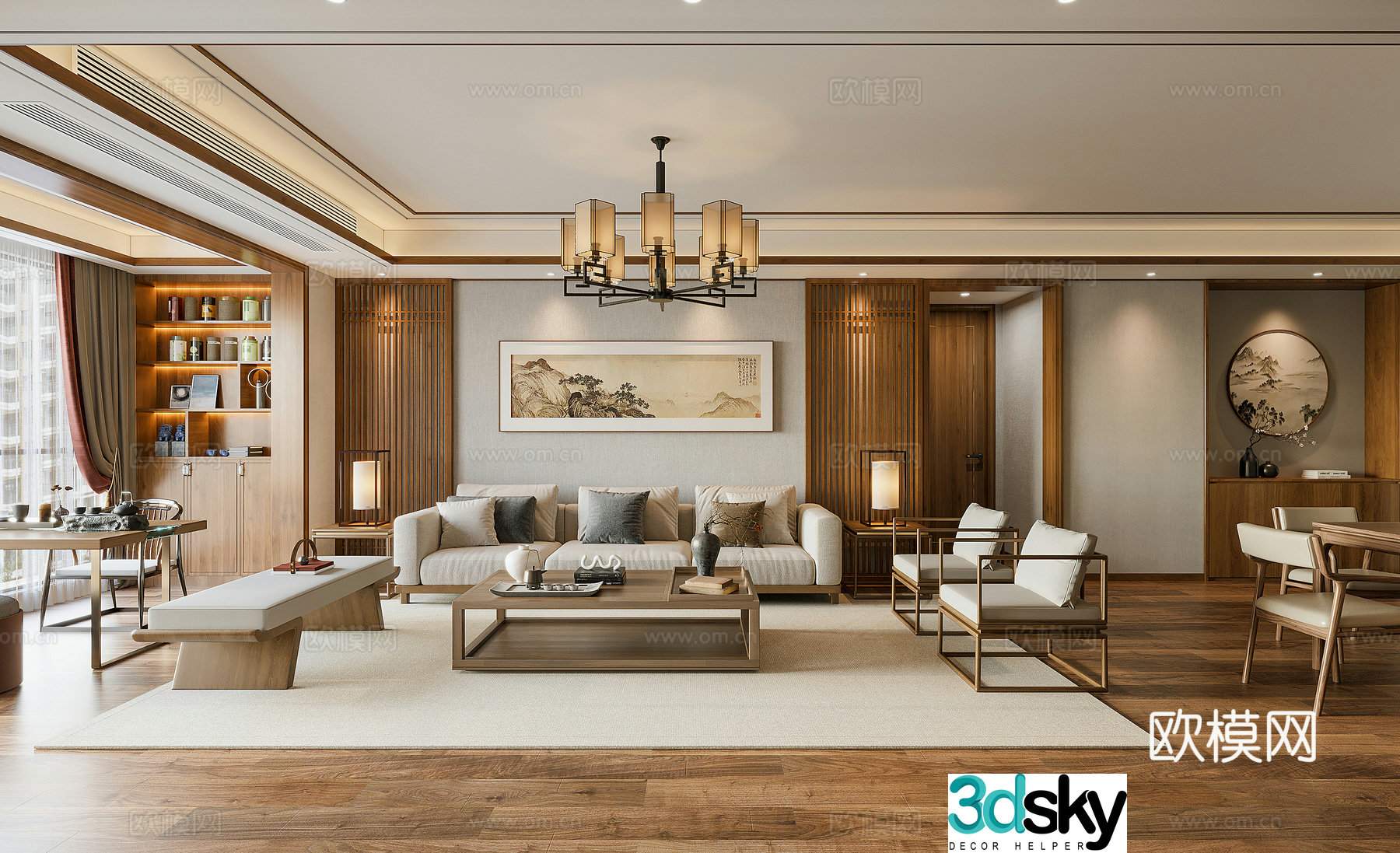 New Chinese living room 3D model