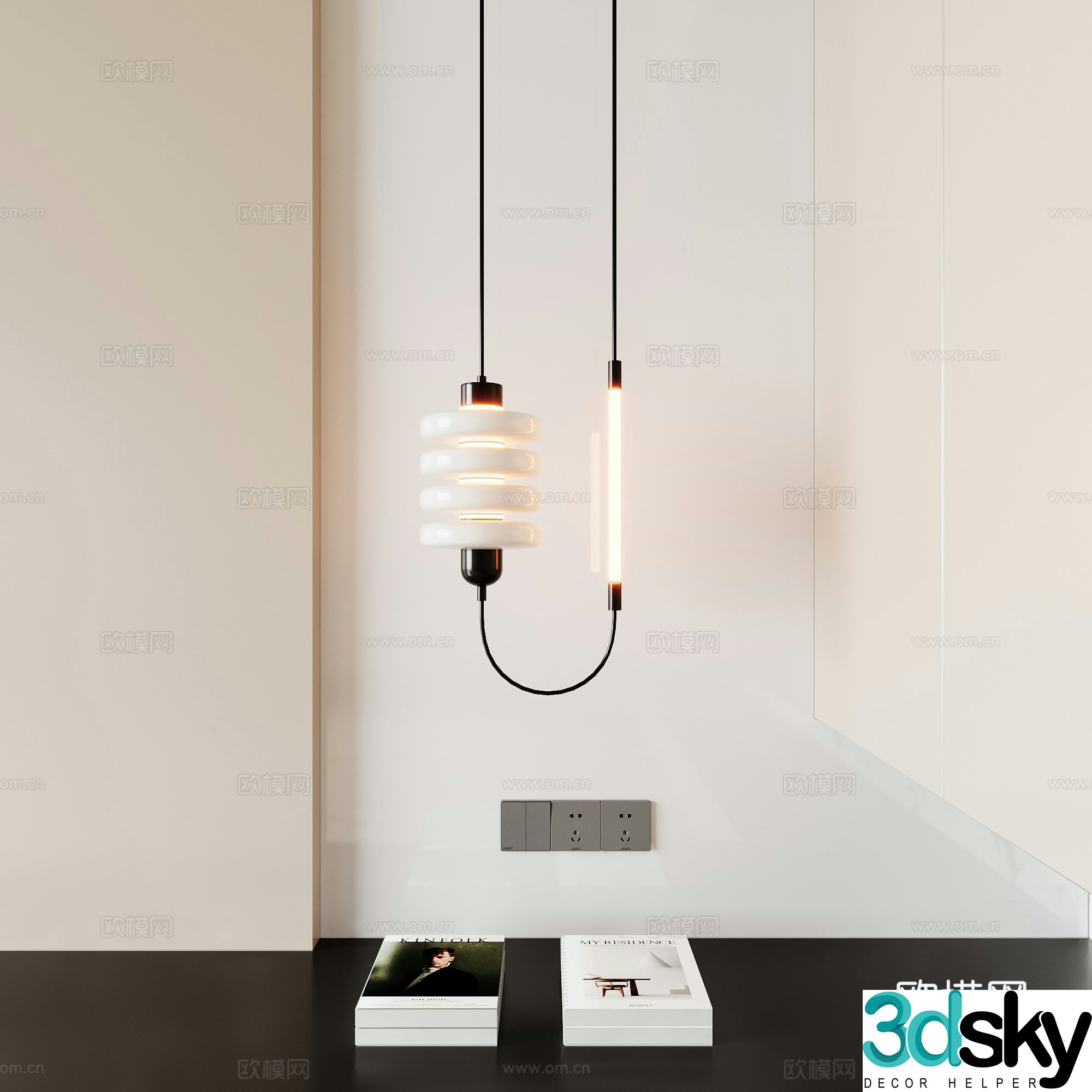 Modern small chandelier 3d model