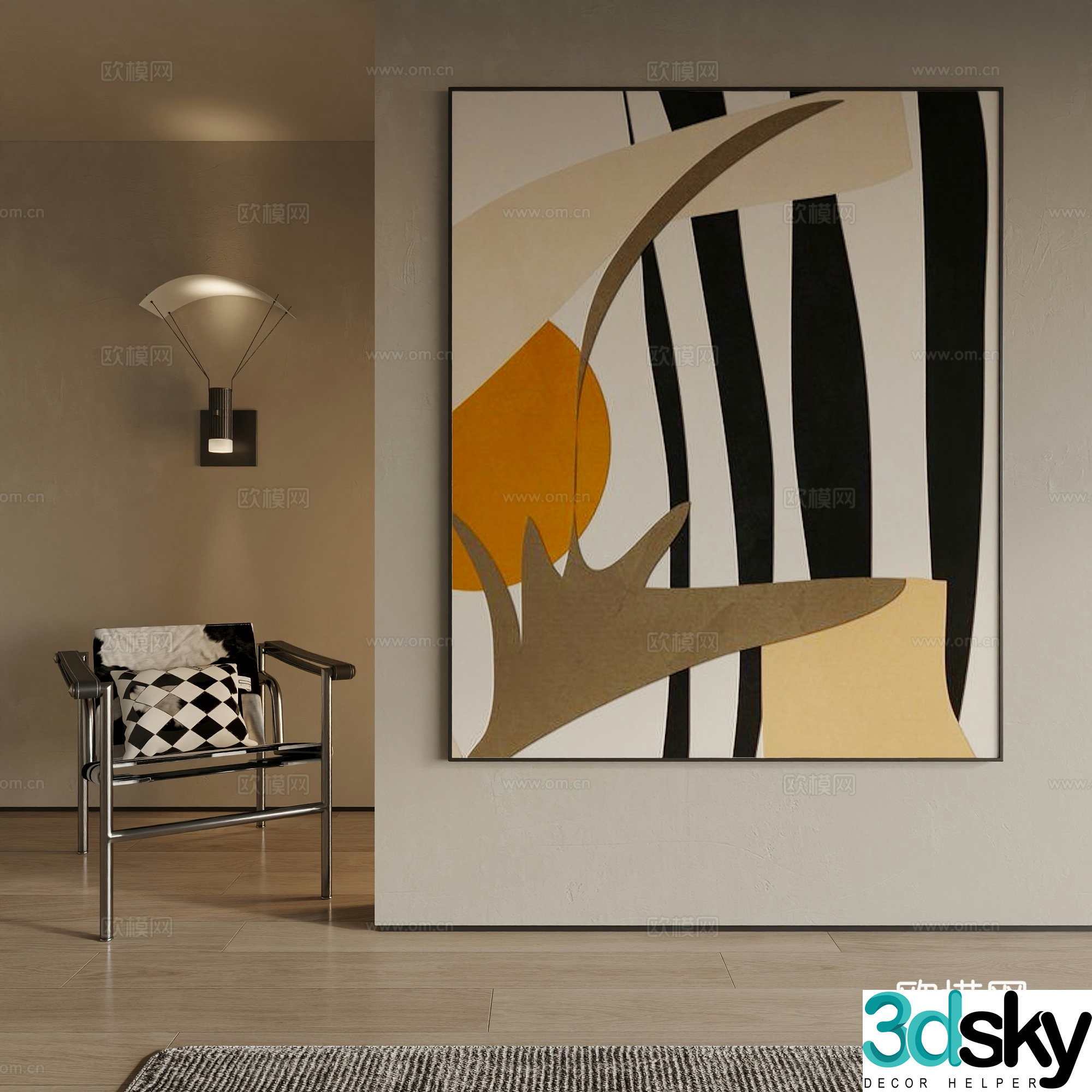 Modern decorative painting 3d model