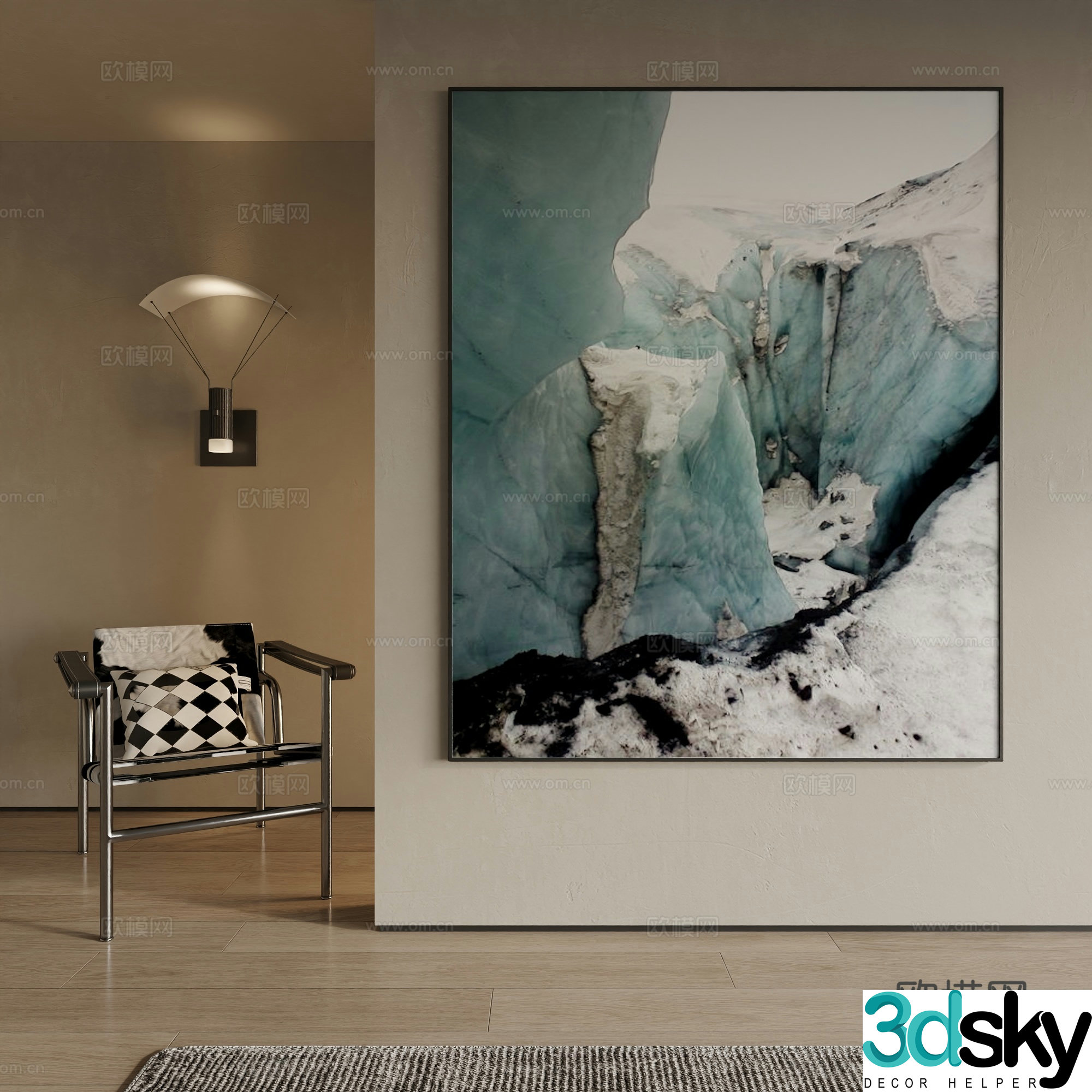 Modern decorative painting 3d model