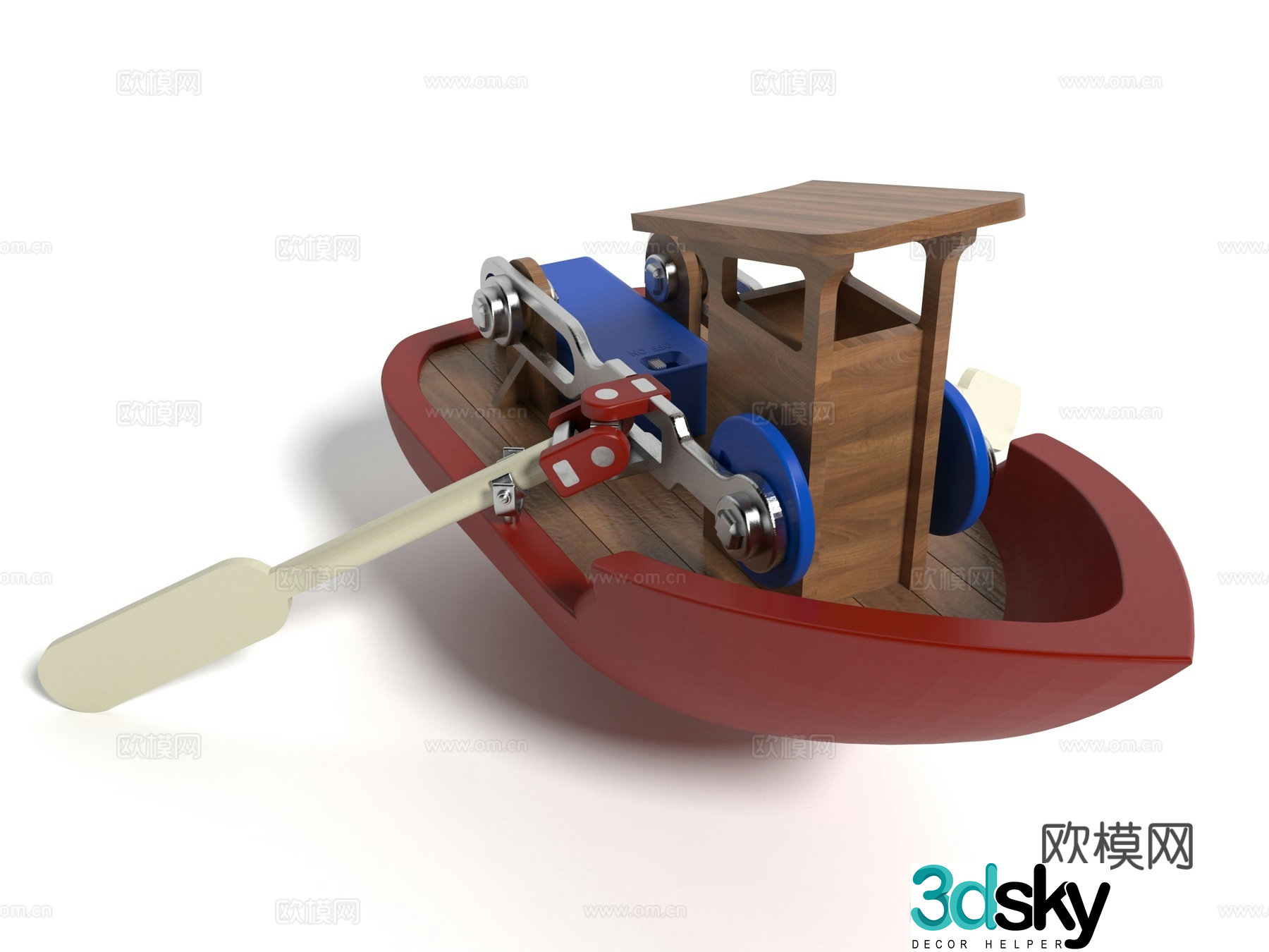 Modern style electric toy boat 3d model