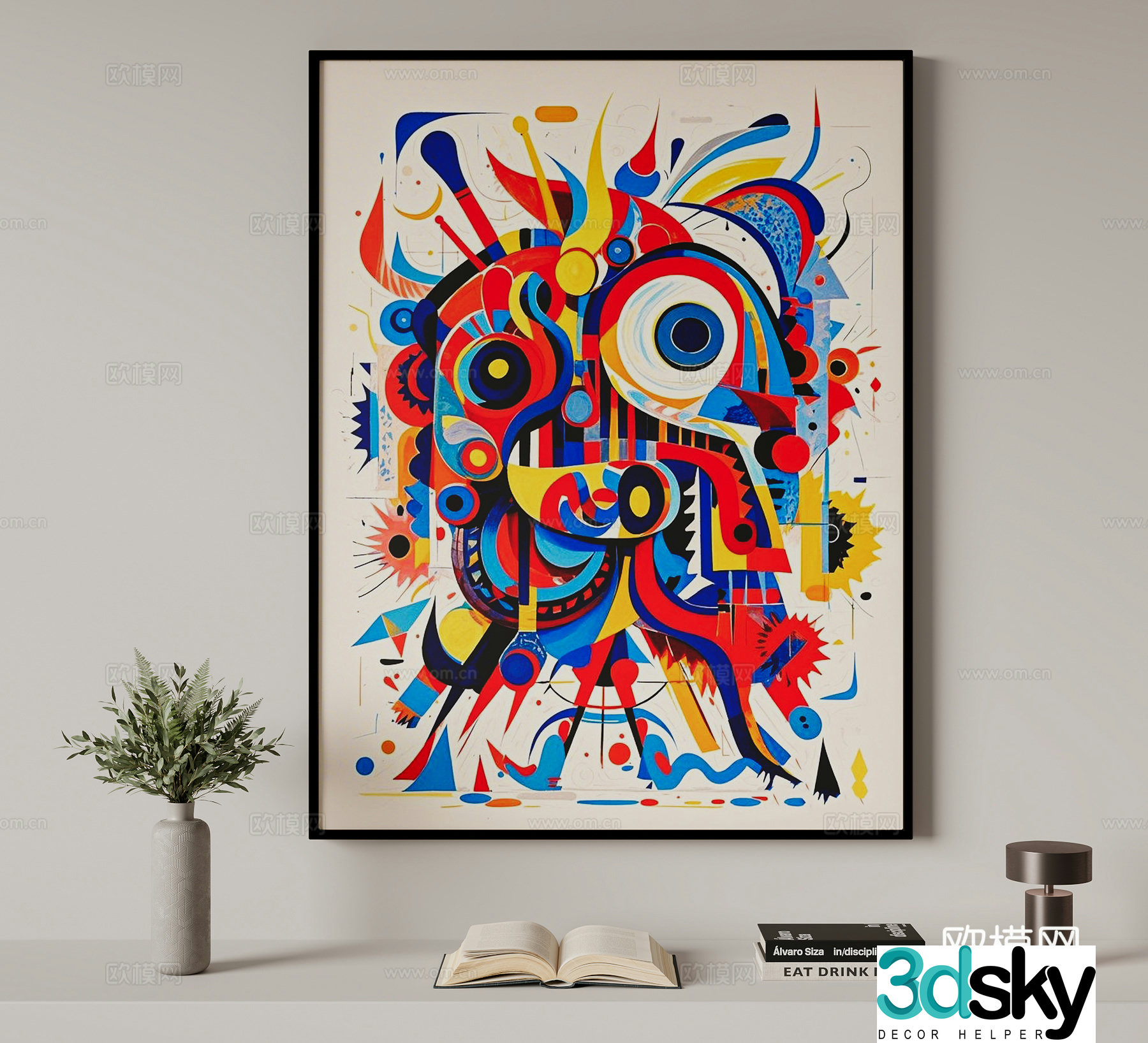 Modern minimalist decorative hanging painting 3d model