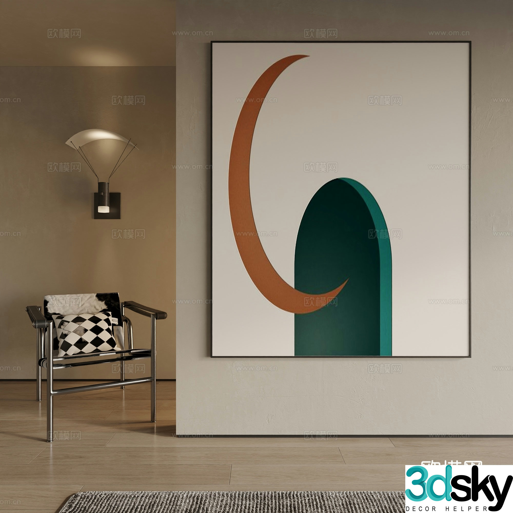 Modern decorative painting 3d model