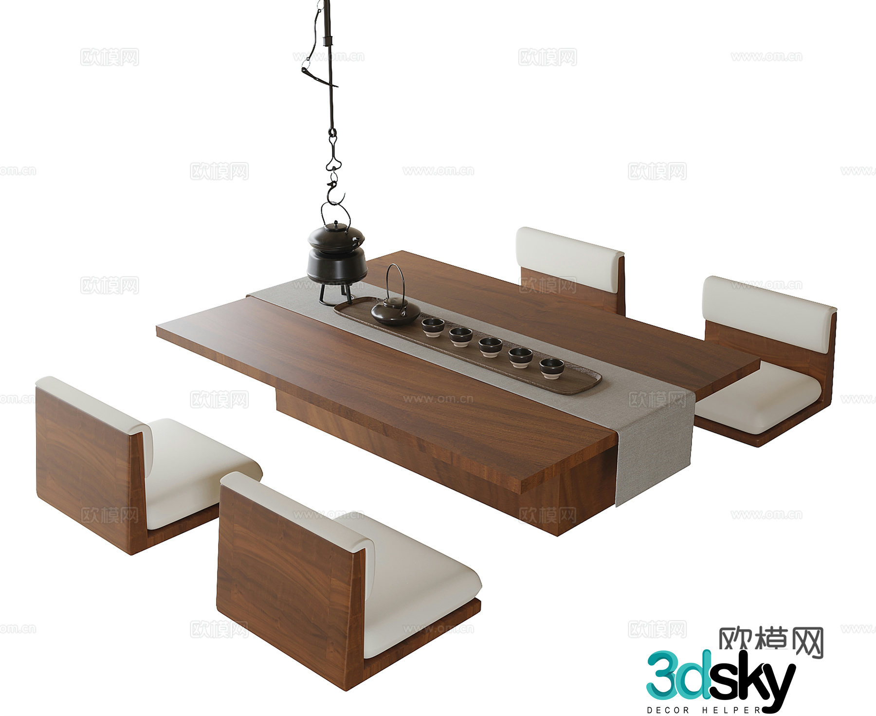 Modern tea table and chair Tea chair 3d model
