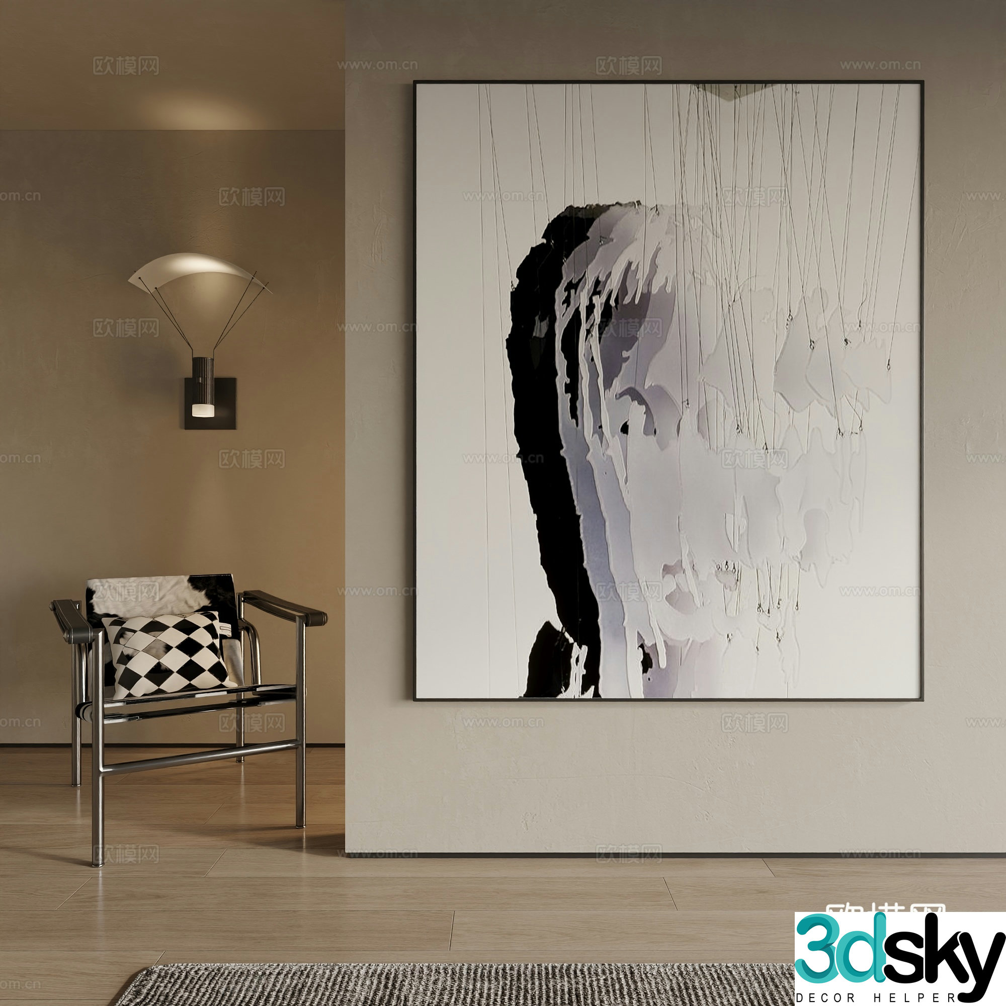 Modern decorative painting 3d model