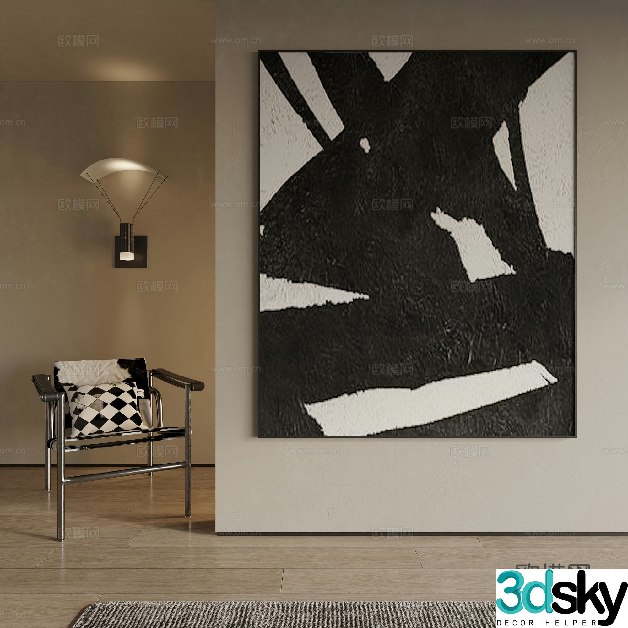 Modern decorative painting 3d model