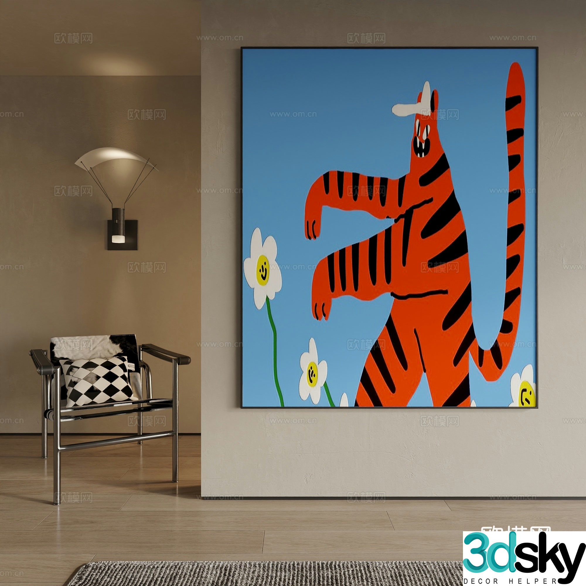 Modern decorative painting 3d model