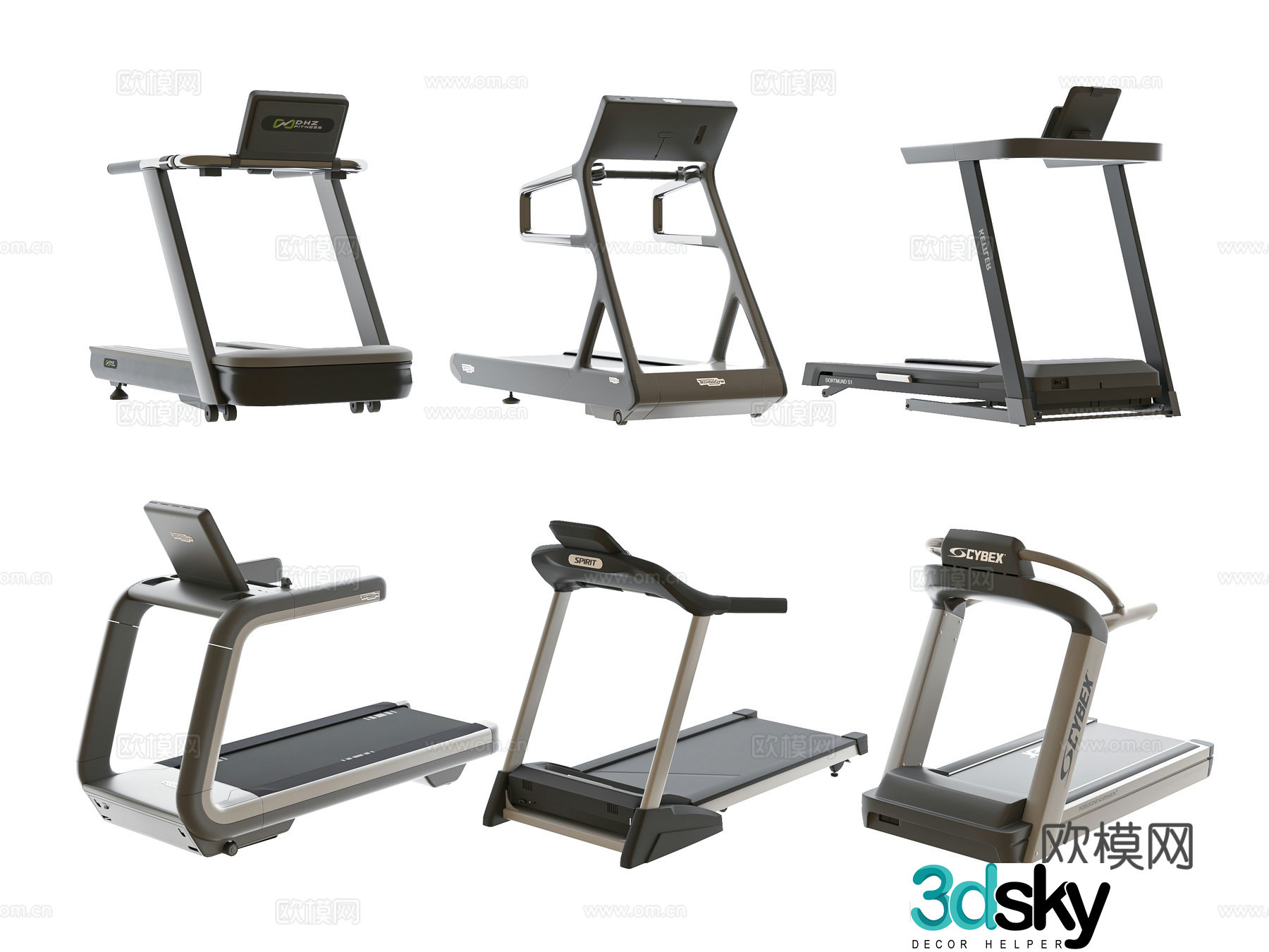 Modern treadmill 3d model
