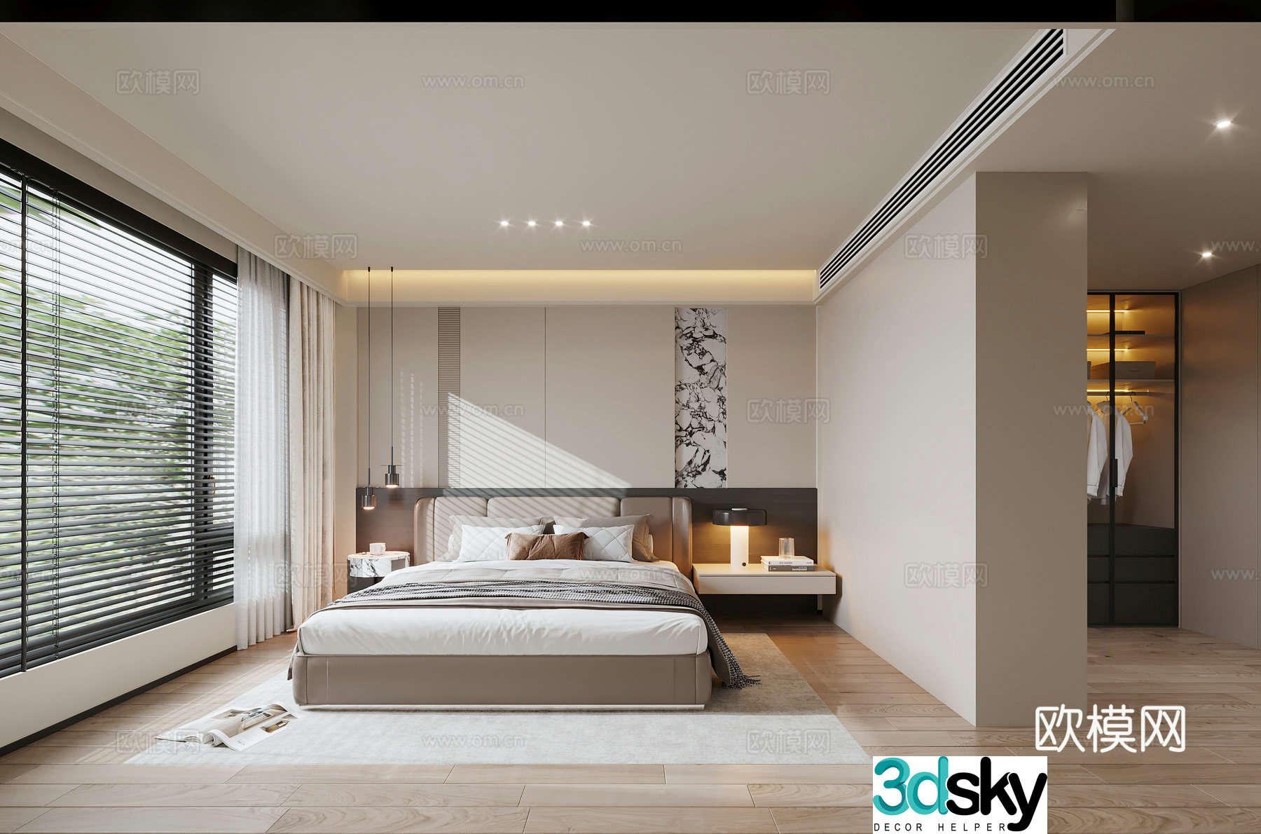 Modern bedroom Creamy bedroom Italian bedroom Modern minimalist bedroom Master room 3d model