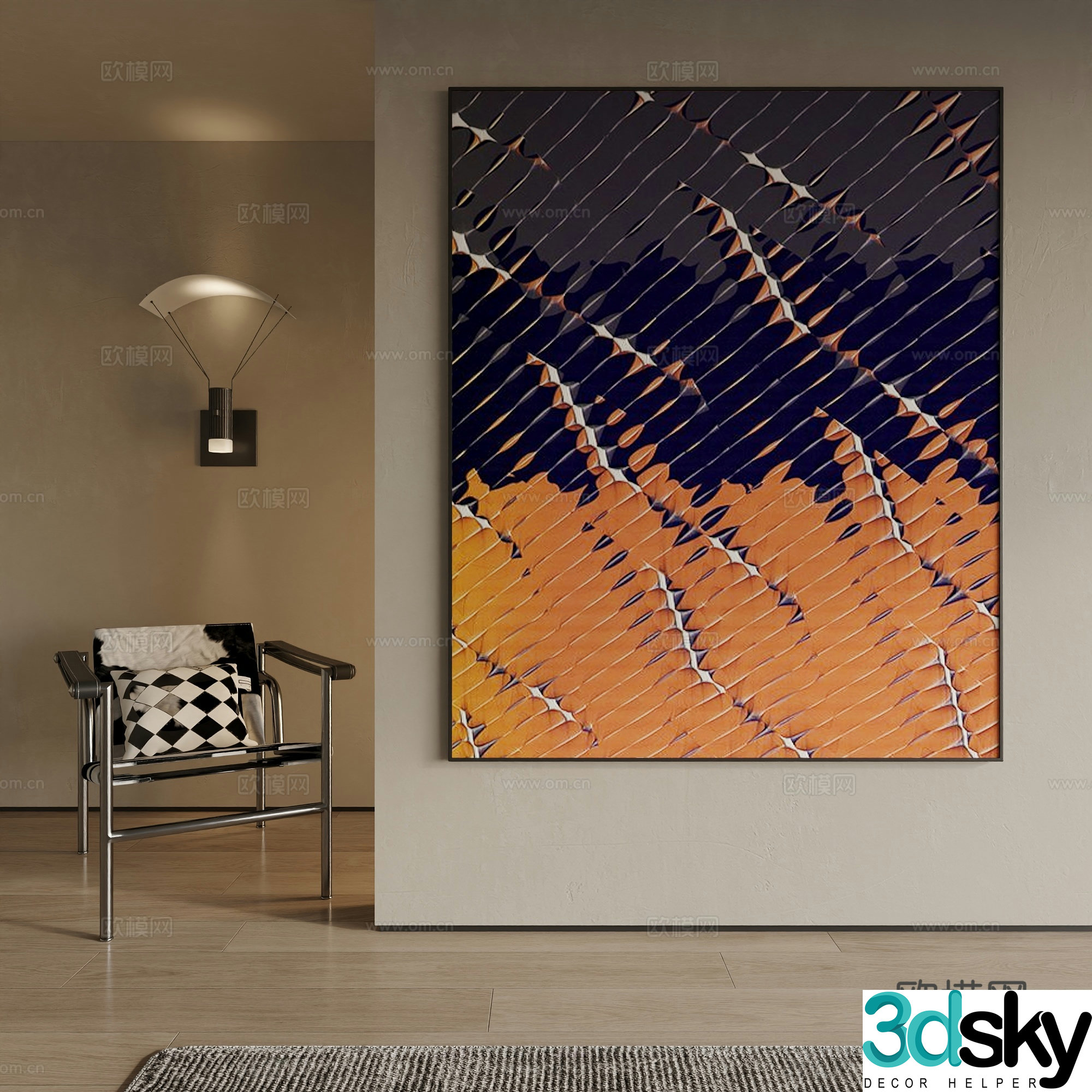 Modern decorative painting 3d model