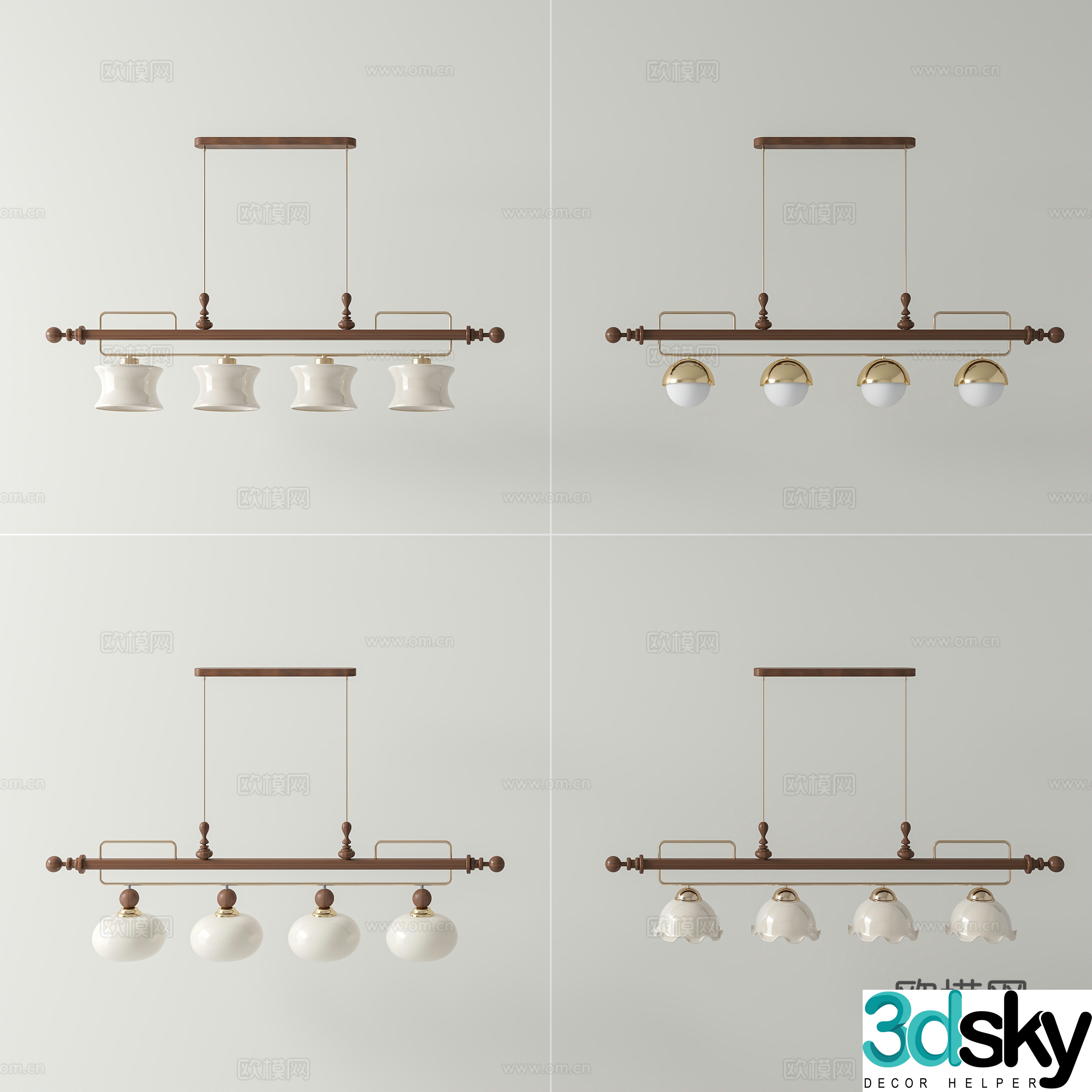French medieval chandelier French medieval chandelier Retro long chandelier 3d model