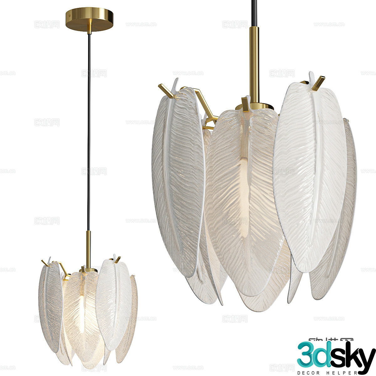 Art chandeliers feather chandeliers bedside chandeliers restaurant chandeliers bar chandeliers decorative chandeliers 3D model