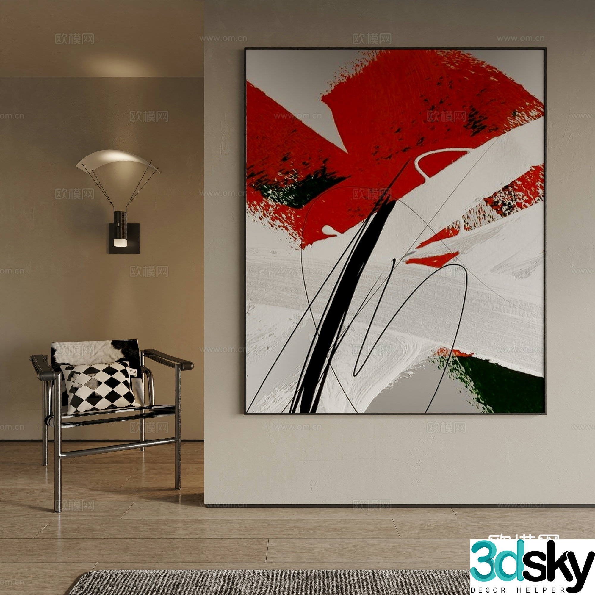 Modern decorative painting 3d model