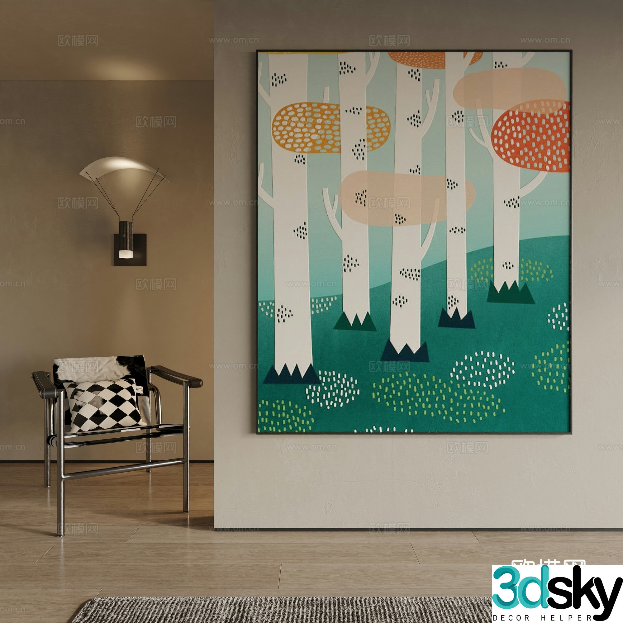 Modern decorative painting 3d model