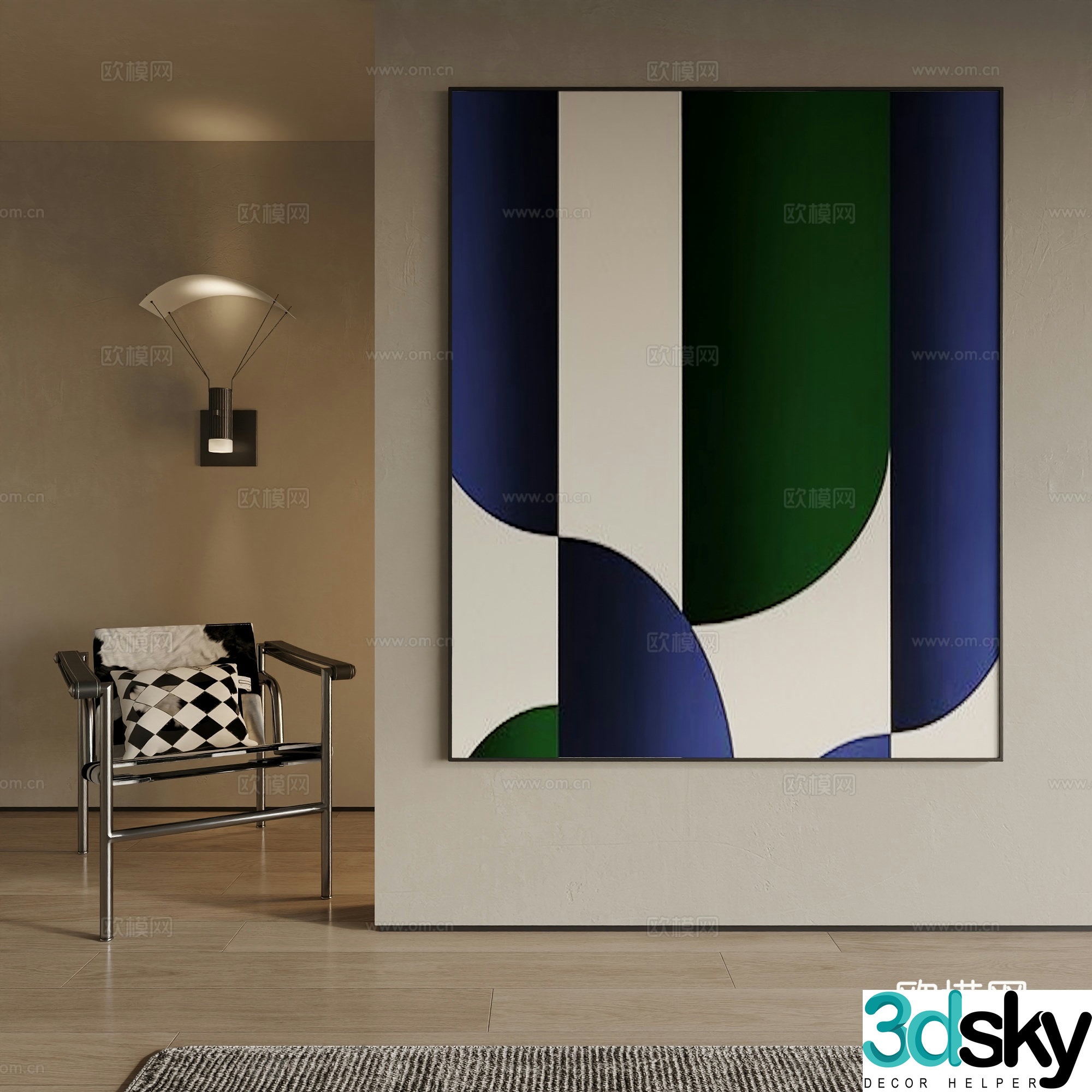 Modern decorative painting 3d model