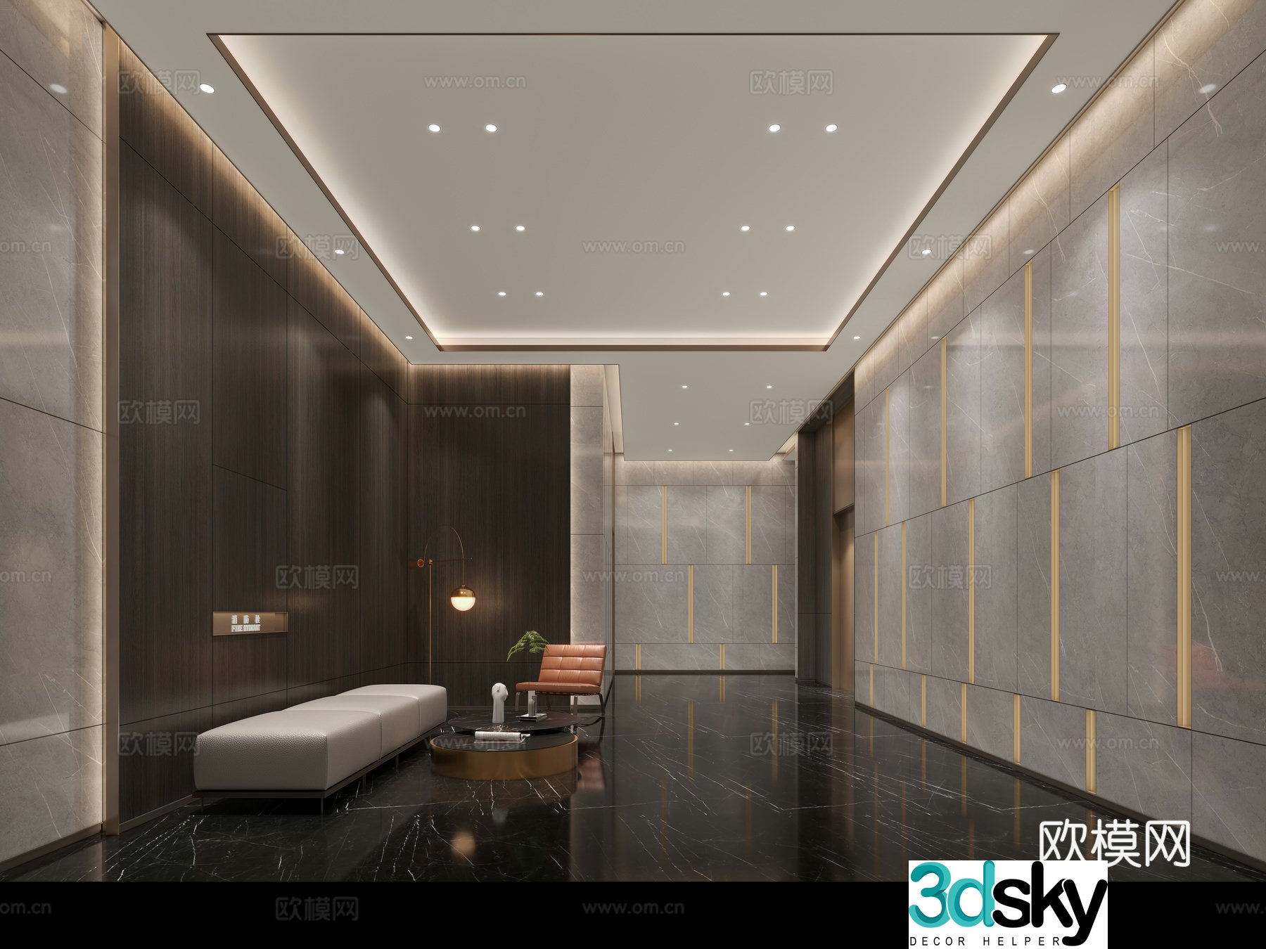 Elevator hall 3d model