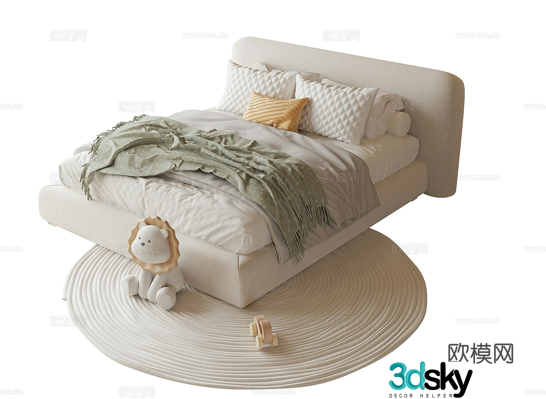 Modern children’s bed children’s carpet 3d model