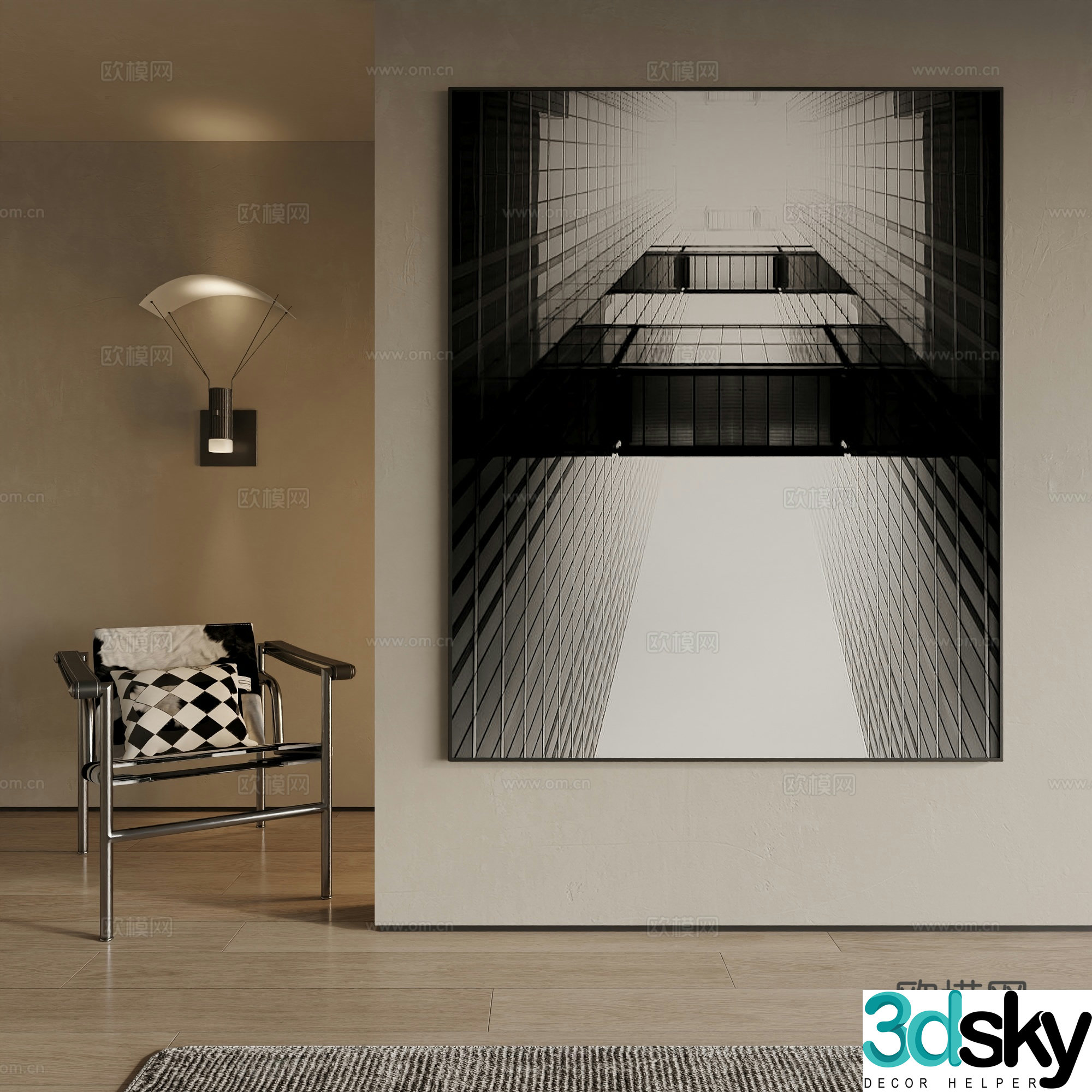 Modern decorative painting 3d model