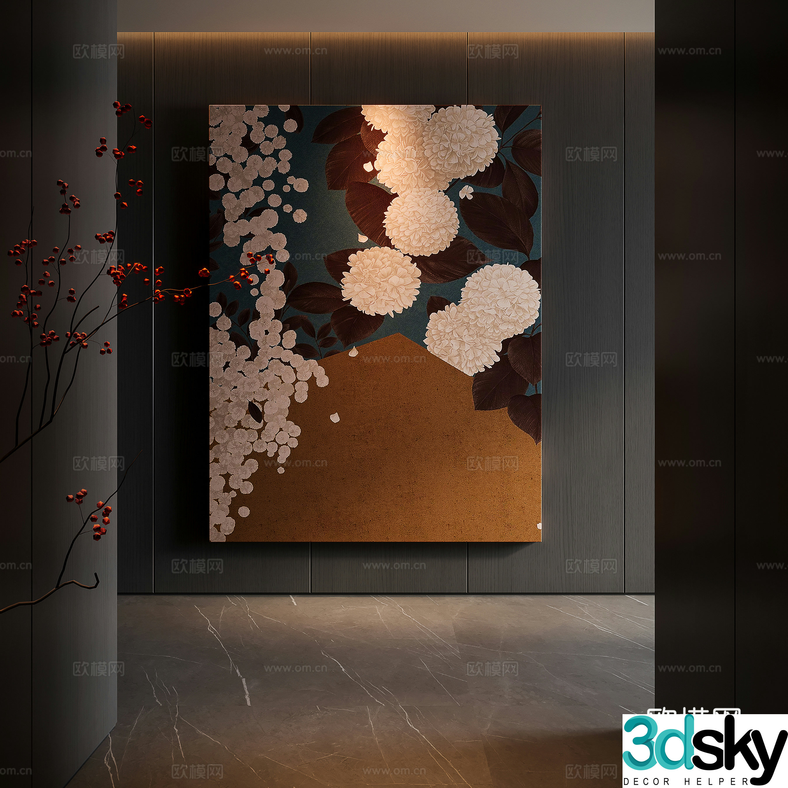 Modern medieval style decorative painting 3d model